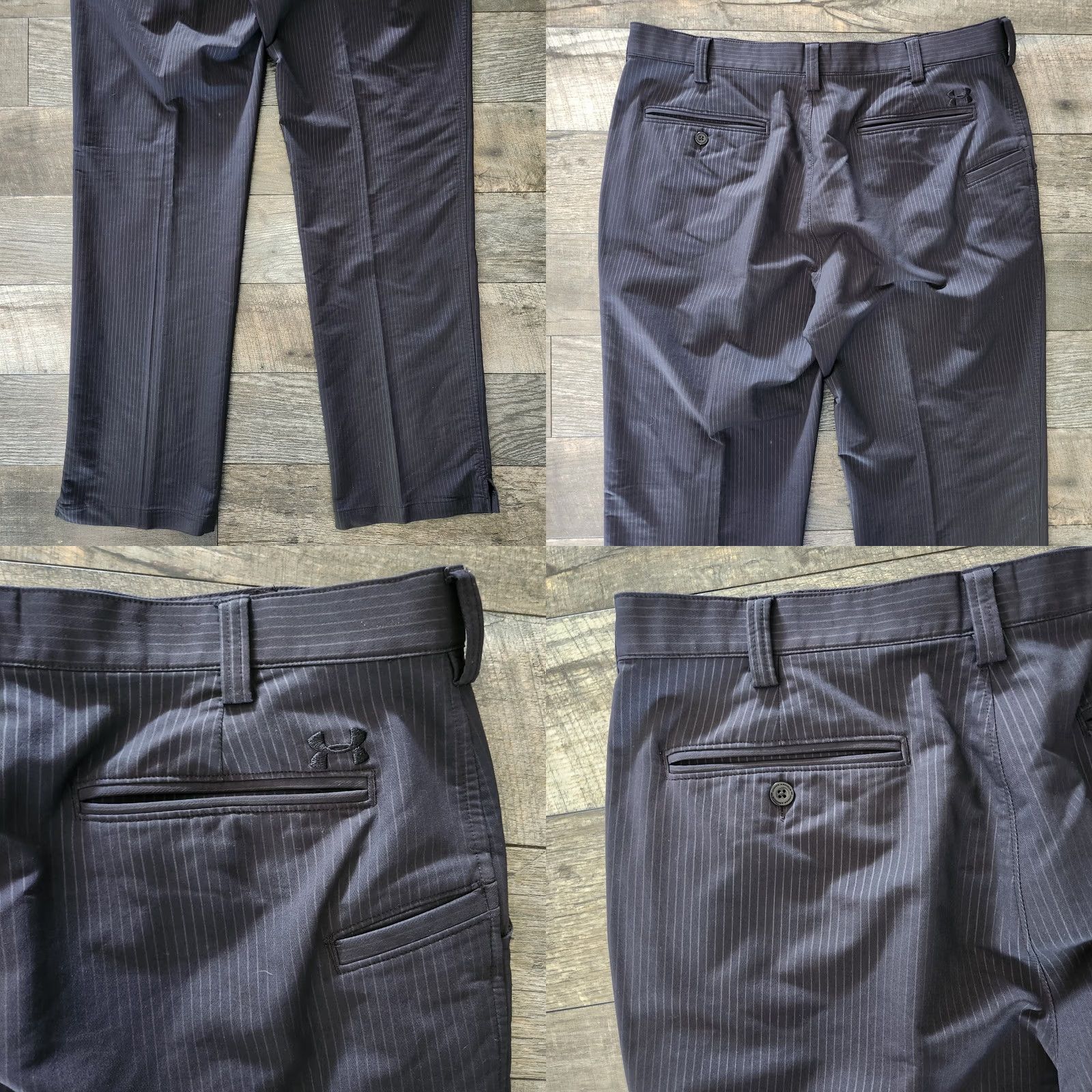 Under Armour Under Armour Bentgrass Tech Pants Mens 36x32 Black Pinstripe Stretch Golf Pants Regular Men Black Pinstripe Stretch Golf pants 36x32 Mens Size US 36 / EU 52 - 8 Thumbnail