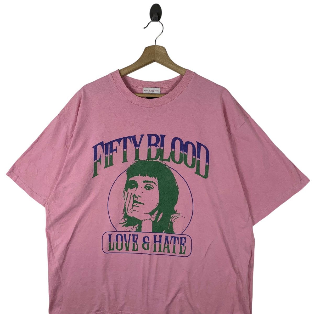 Vintage FIFTY BLOOD JAPAN Harajuku Love & Hate Baggy Tee Shirt Top Size L / US 10 / IT 46 - 2 Thumbnail