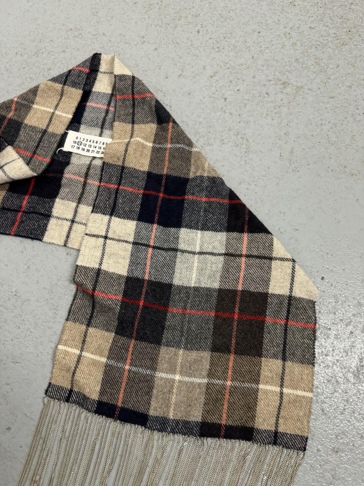 Maison Margiela Maison Margiela Metal Chain Fringe Checkered Scarf Size ONE SIZE - 6 Thumbnail