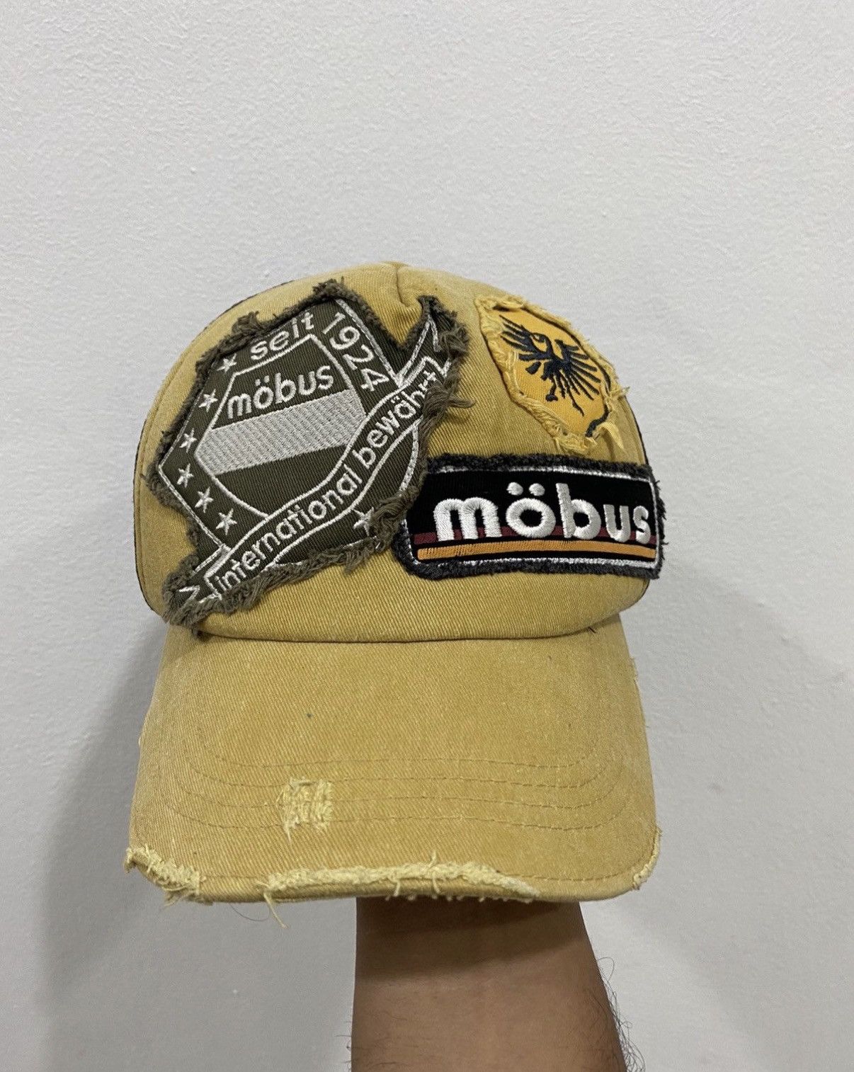 Japanese Brand VTG MOBUS Distress Trucker Hat Size ONE SIZE - 2 Thumbnail