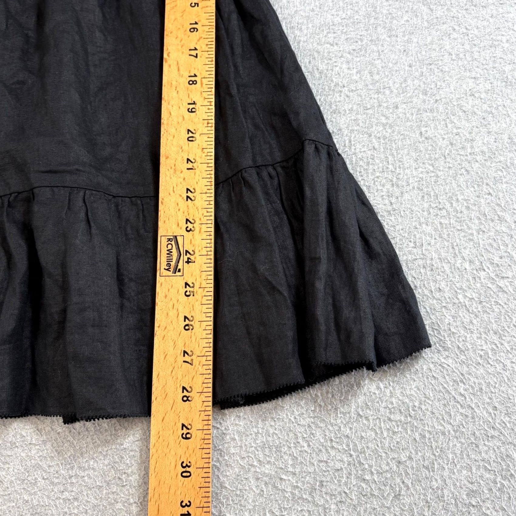 Quince Quince Linen Peasant Tunic Shirt Black Medium Boho Whimsy Goth Stretchy Women Size M / US 6-8 / IT 42-44 - 6 Thumbnail