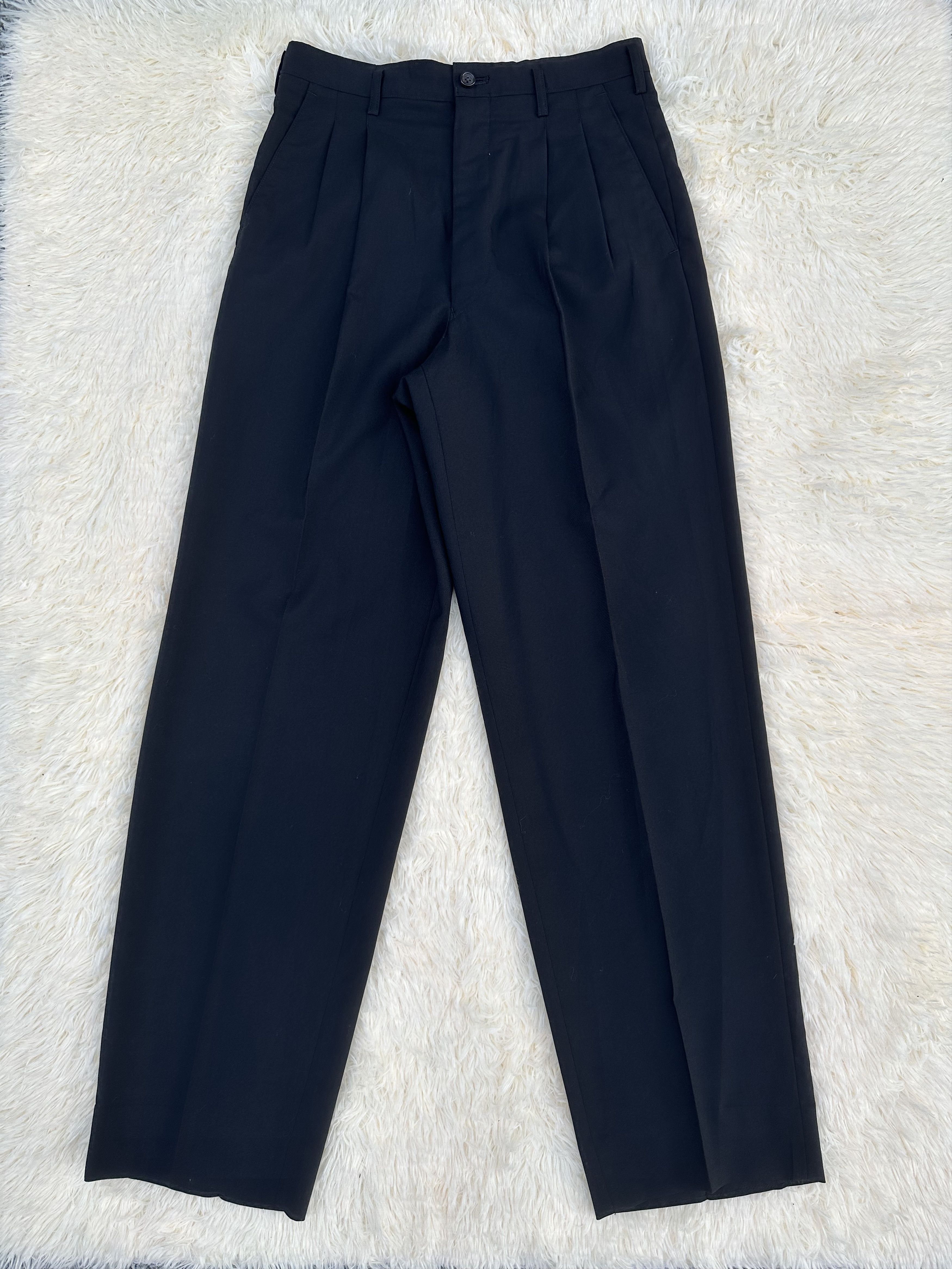 Yohji Yamamoto Vintage 80s Y’s For Men Baggy Black Trouser Pant Size US 28 / EU 44 - 2 Thumbnail