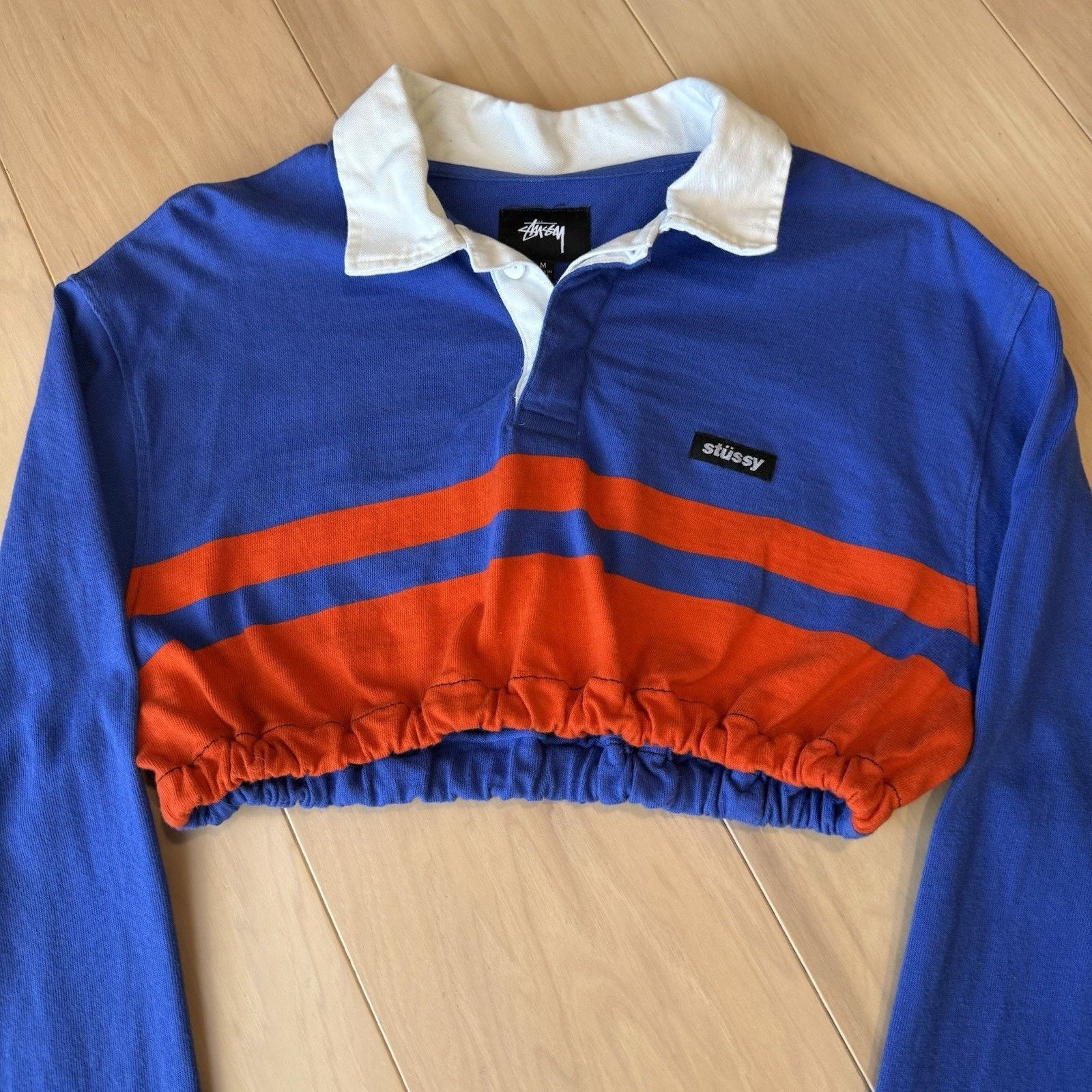 Stussy Stussy Rugby Shirt Women's Medium Blue Orange Cropped Size M / US 6-8 / IT 42-44 - 3 Thumbnail