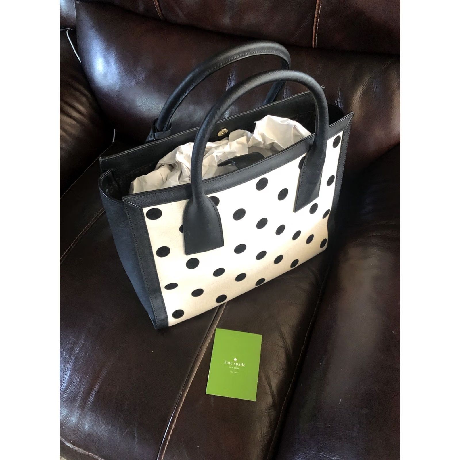 Vintage kate spade new york x Target Polka Dot Knit Handbag Pocket Book Crossbody White/Black Large White Size ONE SIZE - 2 Thumbnail