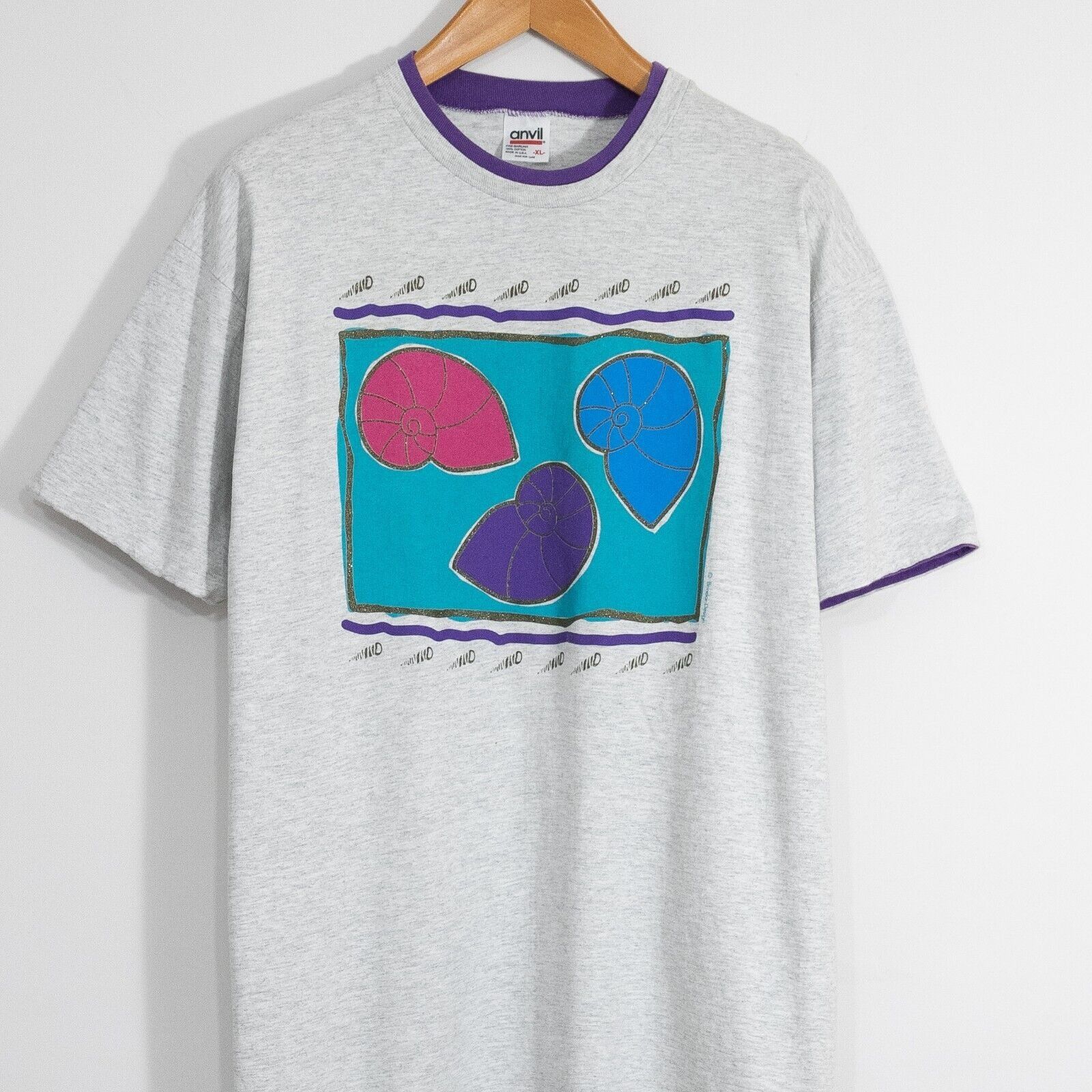 Vintage Vintage 90s Snail Shell Art T Shirt XL - Drawing Distressed Size US XL / EU 56 / 4 - 2 Thumbnail