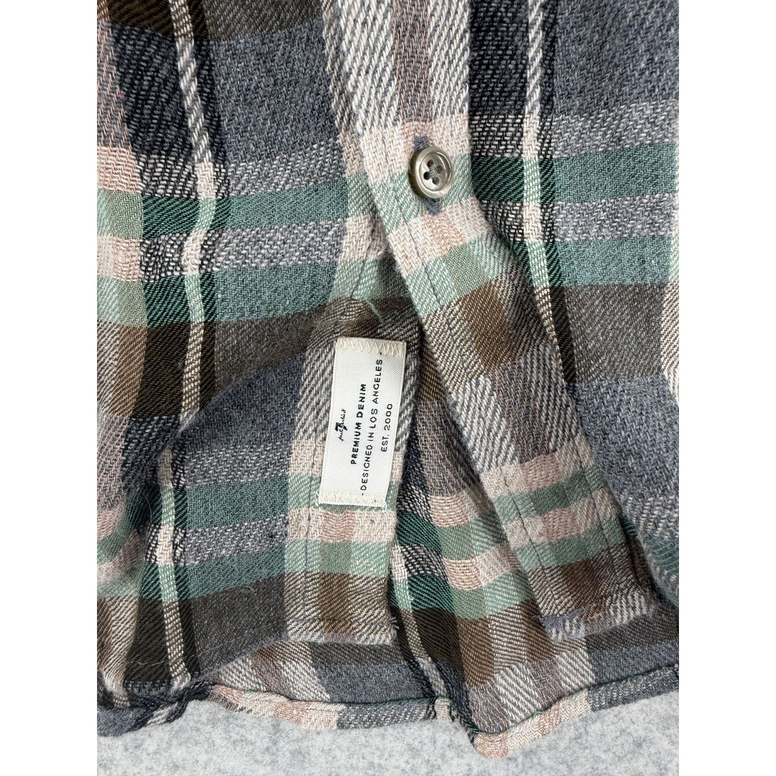 7 For All Mankind NWOT 7 For All Mankind Twill Check Long Sleeve Button Down Size US S / EU 44-46 / 1 - 4 Thumbnail