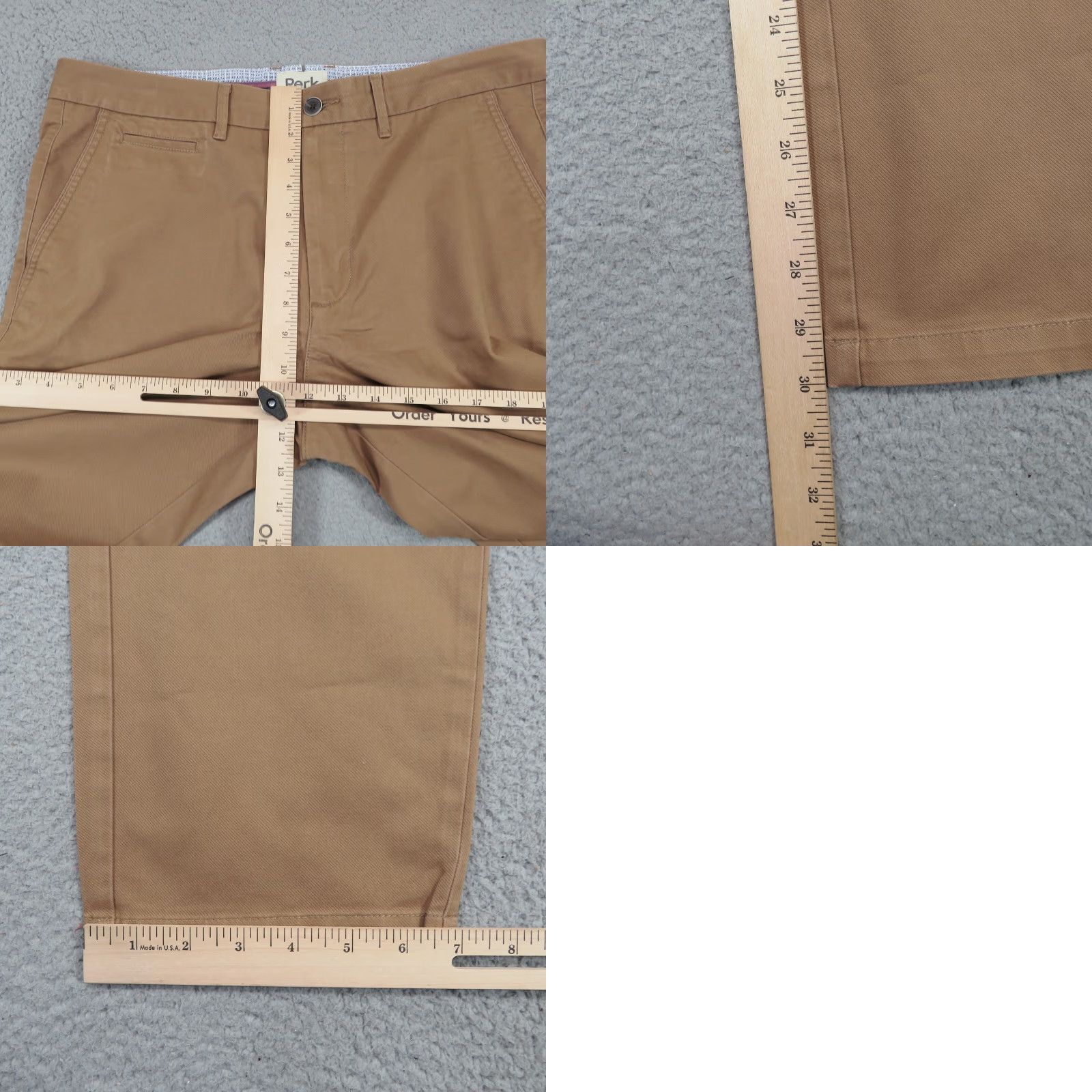 Vintage Perk Pants Men 36x30 Slim Fit Stretch Chino 5 Pocket Twill Brown 5-Pocket Design, Coin Pocket Straight Leg Casual Workwear Mens Regular Size 36 Size US 36 / EU 52 - 8 Thumbnail