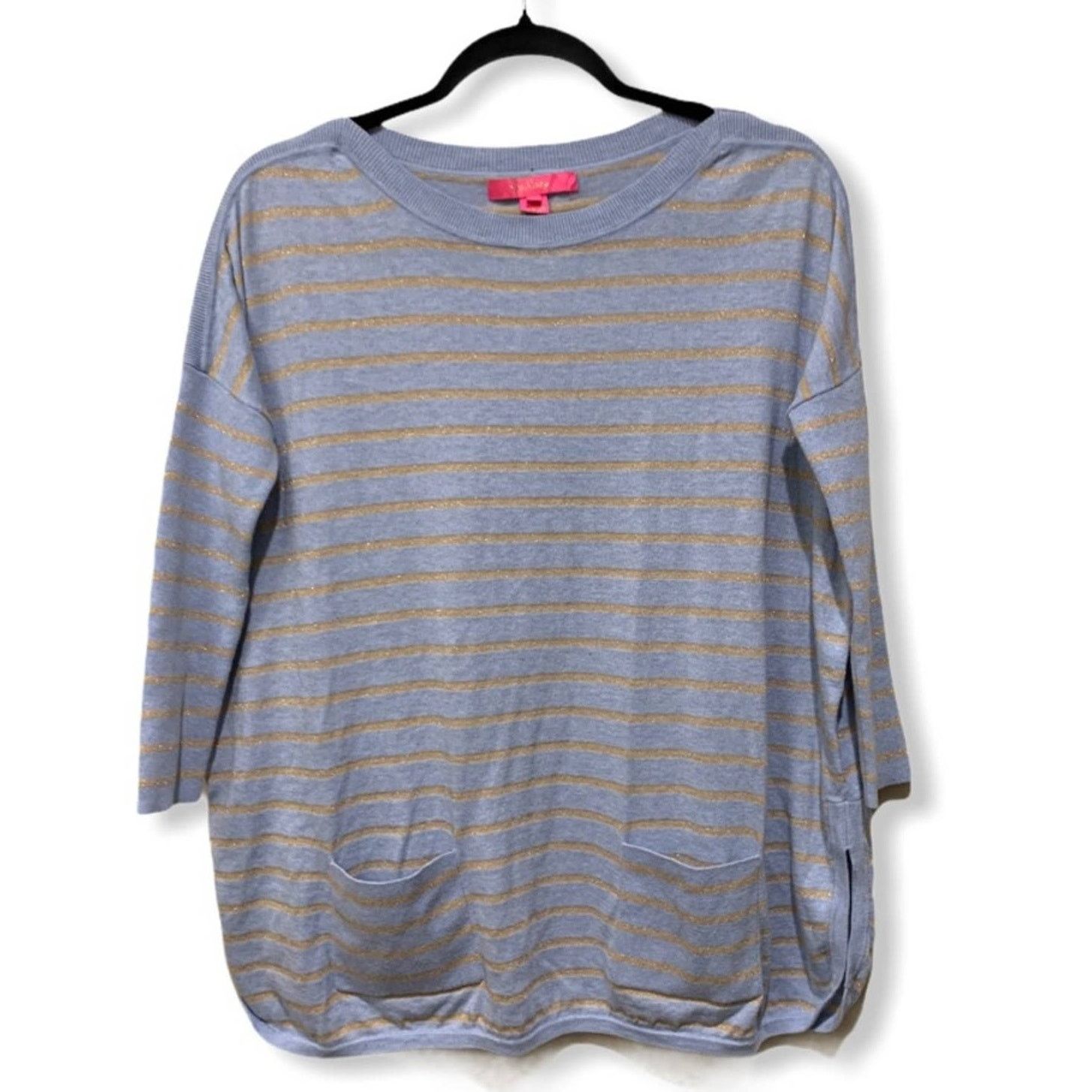 Lilly Pulitzer Lilly Pulitzer Cobo Boatneck Striped Blue Gold Sweater XXS Size XXS / US 00 / IT 34 - 2 Thumbnail