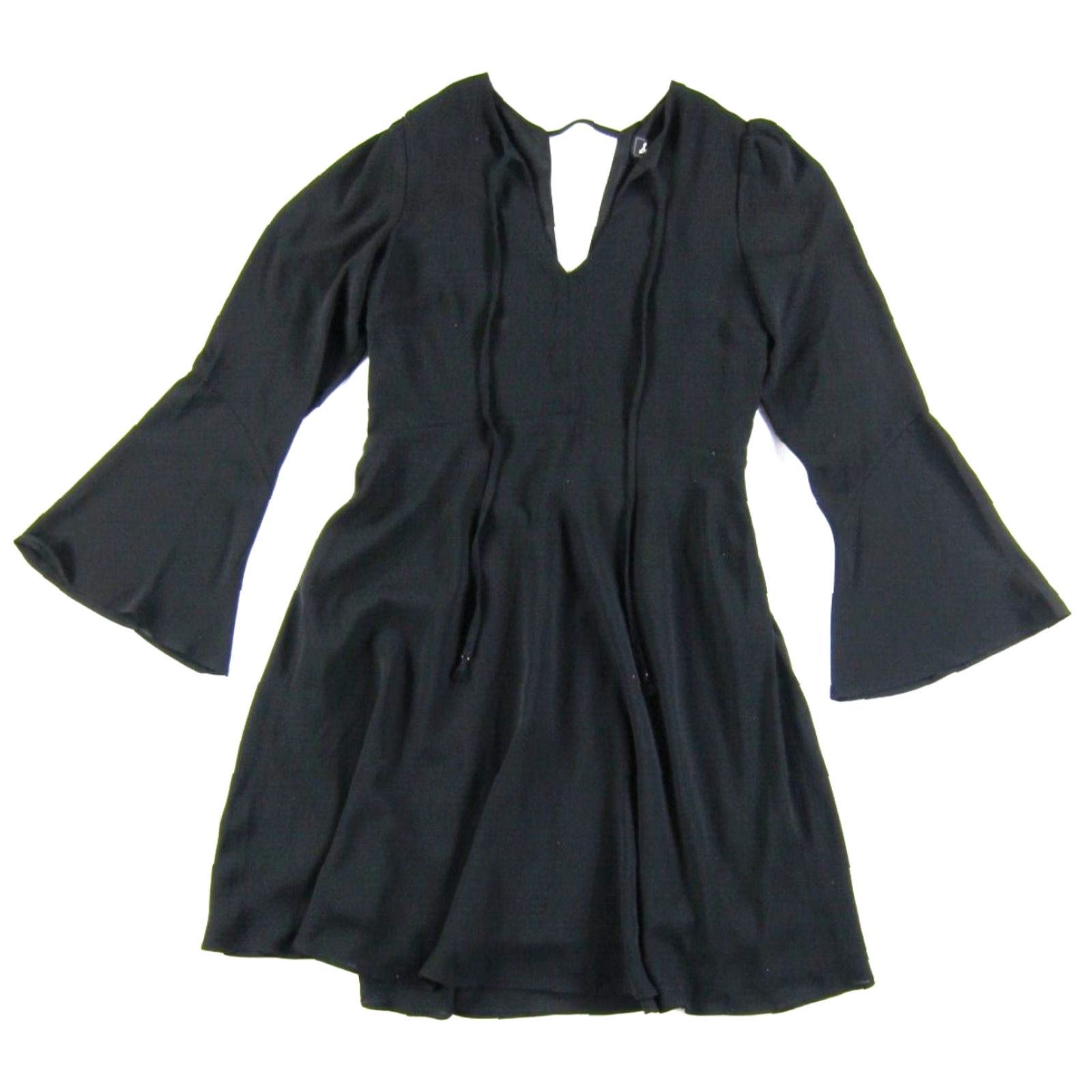 Sam Edelman NWT Sam Edelman Classic Black V-Neck Long Flare Sleeve Sheath Dress Size 0 Size XS / US 0-2 / IT 36-38 - 2 Thumbnail
