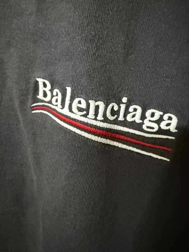 Balenciaga Balenciaga Smoke gray cola embroidered logo short sleeve Size US M / EU 48-50 / 2 - 3 Thumbnail