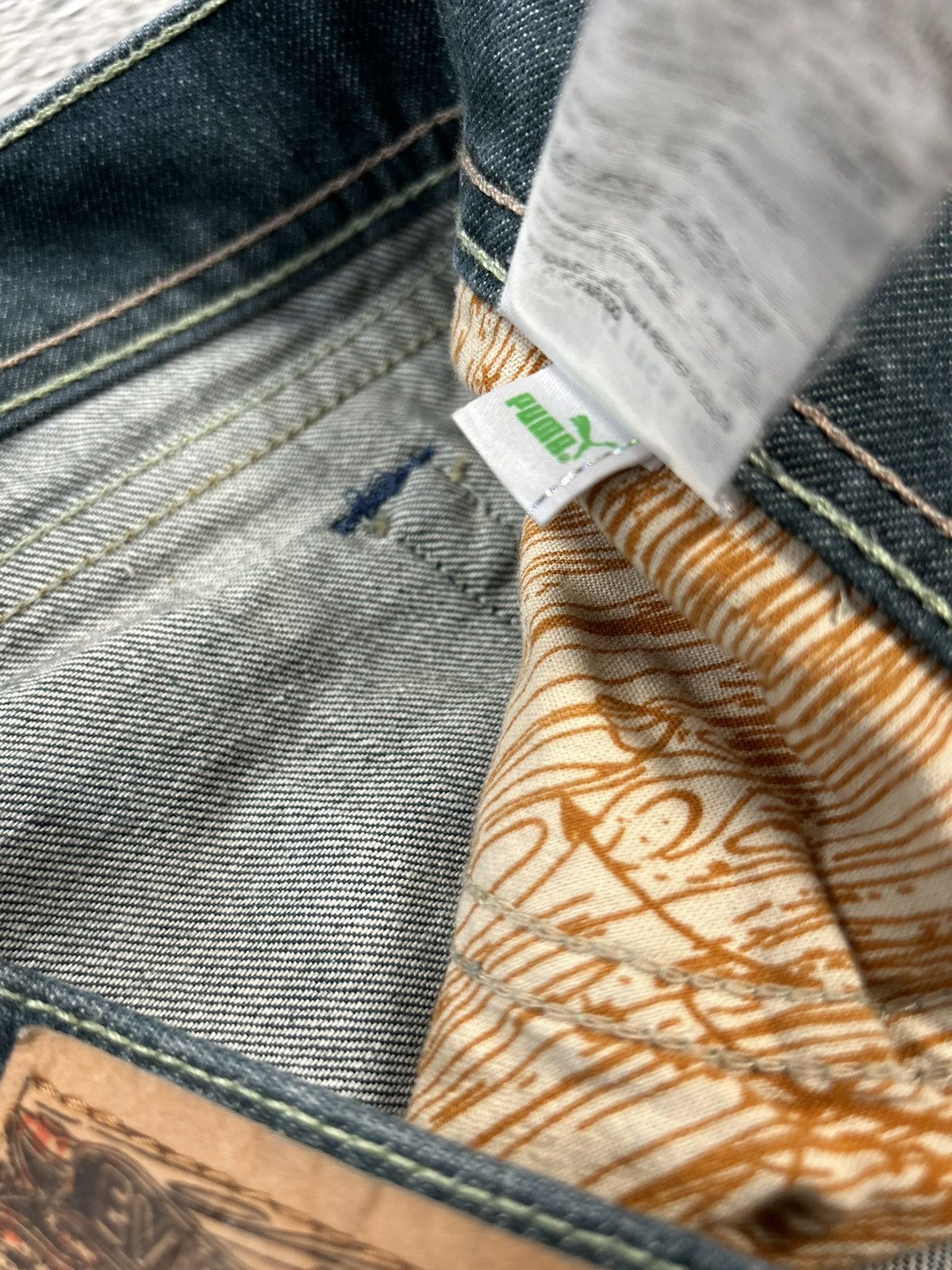 Evisu Evisu x Puma vintage navy green jeans seagulls distressed Size US 30 / EU 46 - 11 Thumbnail