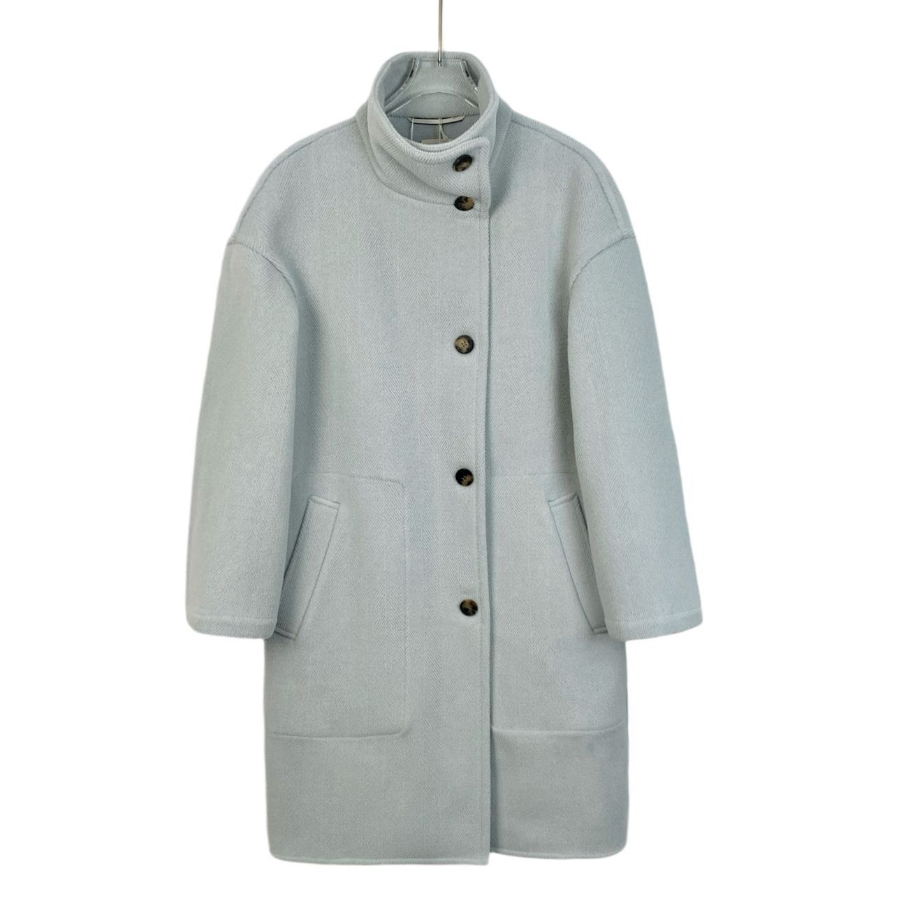 Hermes Hermès Paris Womens Wool & Cashmere Blend Light Blue Long Co Size XS / US 0-2 / IT 36-38 - 1 Thumbnail