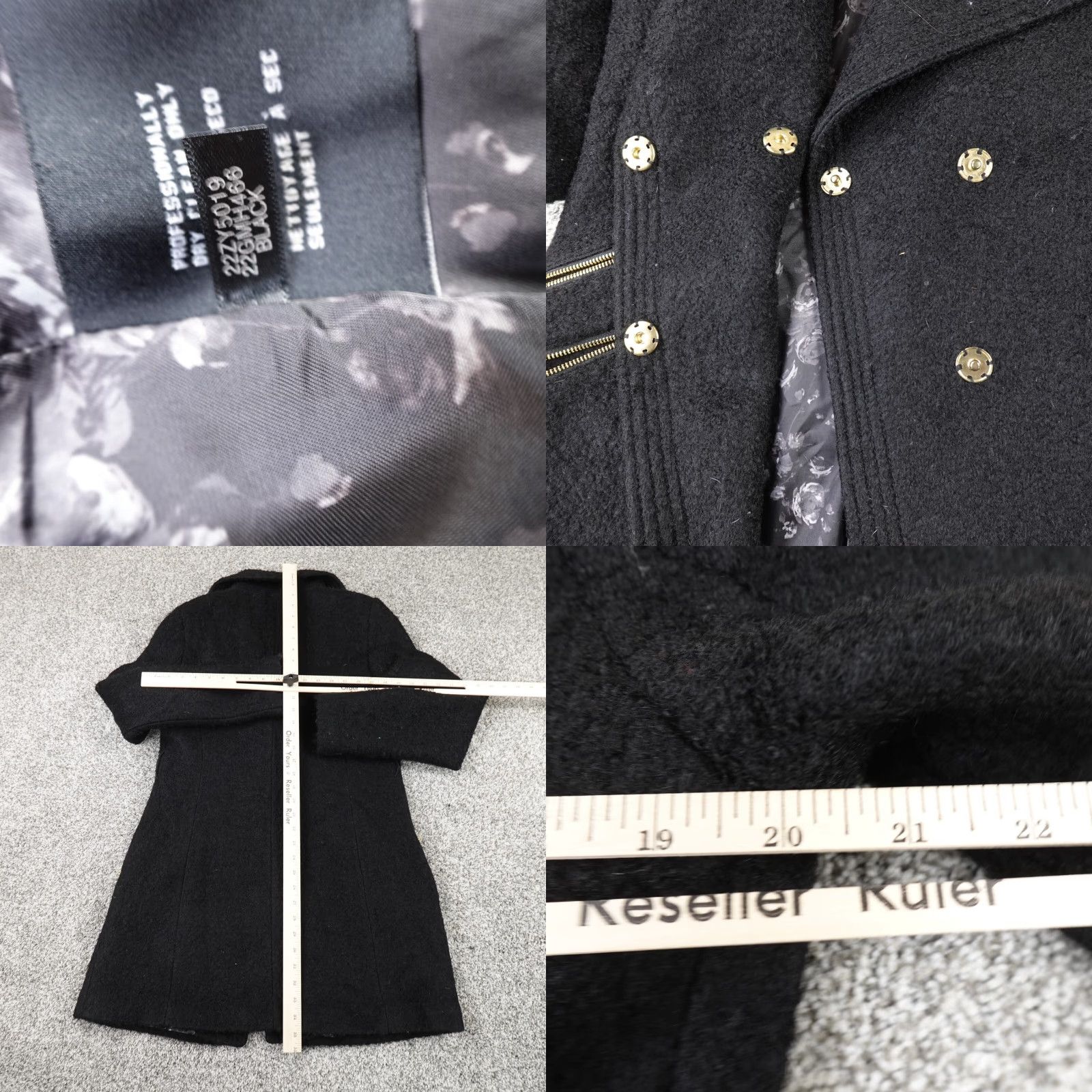 Guess Guess Jacket Mens? Womens L Black Heavy Wool Pea Coat Parka Trench Overcoat Goth Y2K Size L / US 10 / IT 46 - 8 Thumbnail