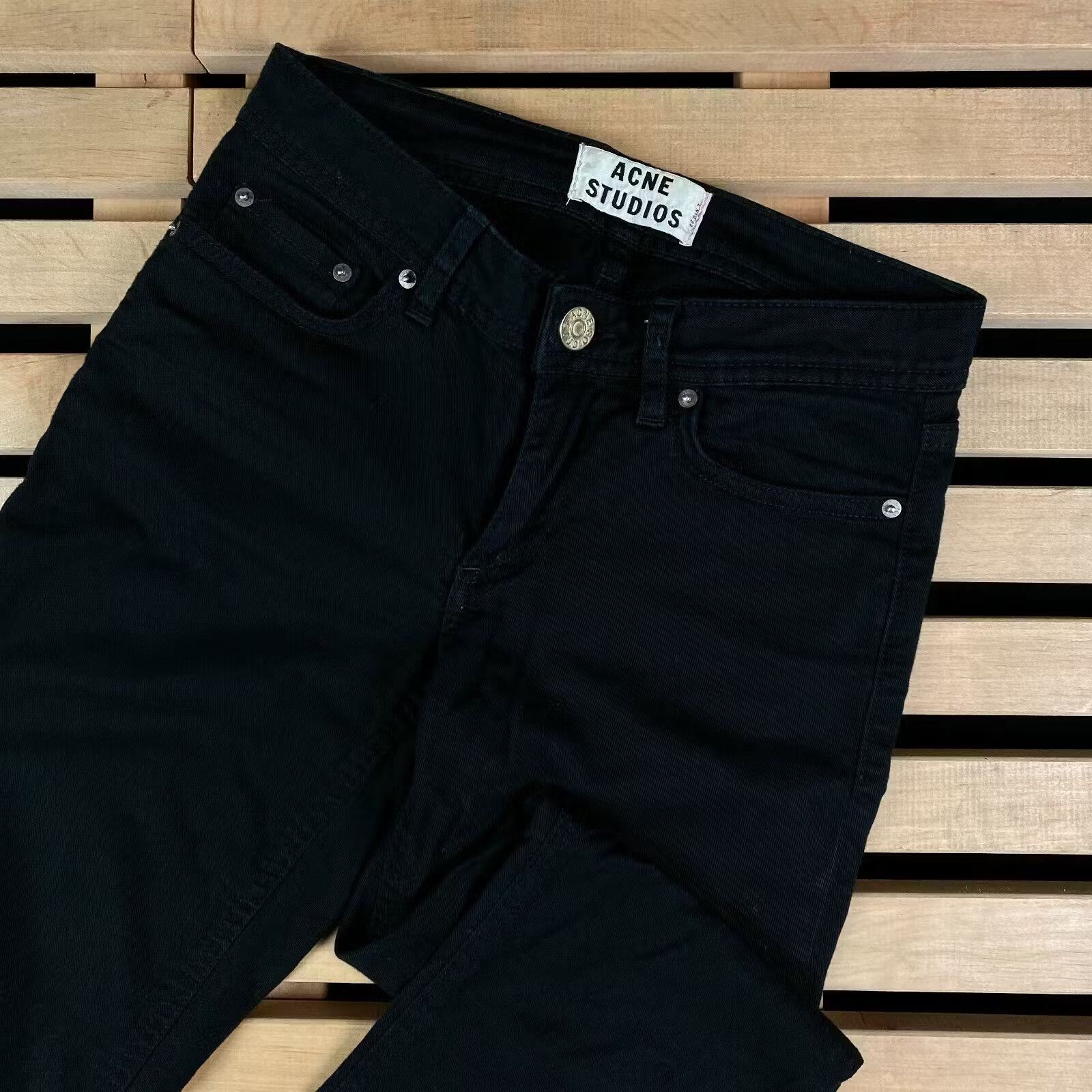 Acne Studios Womens Jeans Acne Studios Size 23 Black Size 23" - 2 Thumbnail