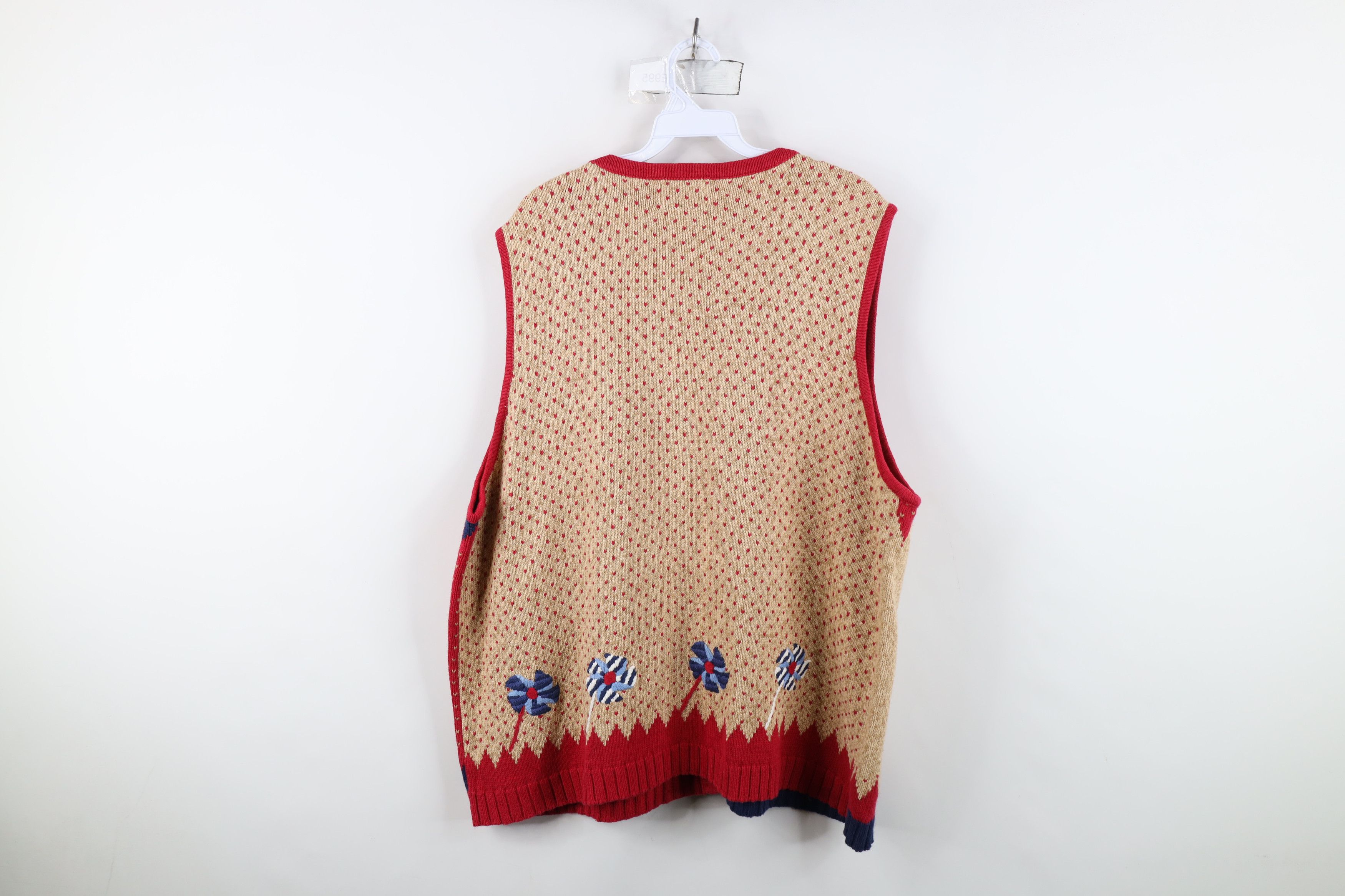 Vintage Vintage 90s Streetwear USA Flag Knit Cardigan Sweater Vest Size XXL / US 16-18 / IT 52-54 - 10 Thumbnail