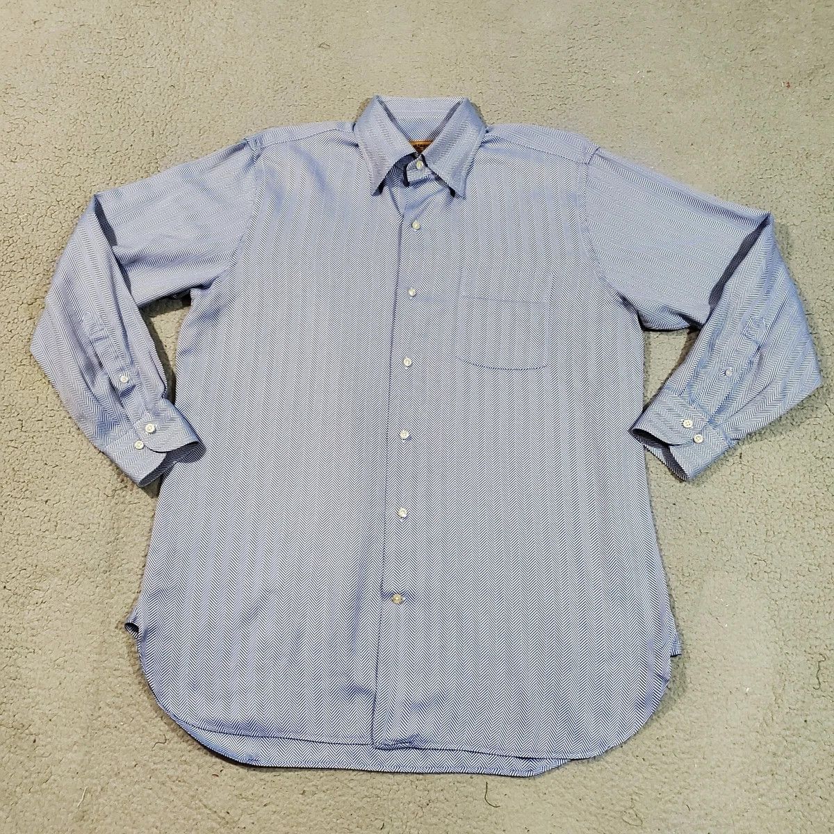 Paul Smith Paul Smith Mens Large Blue White Herringbone LS Dress Shirt Size US L / EU 52-54 / 3 - 1 Thumbnail