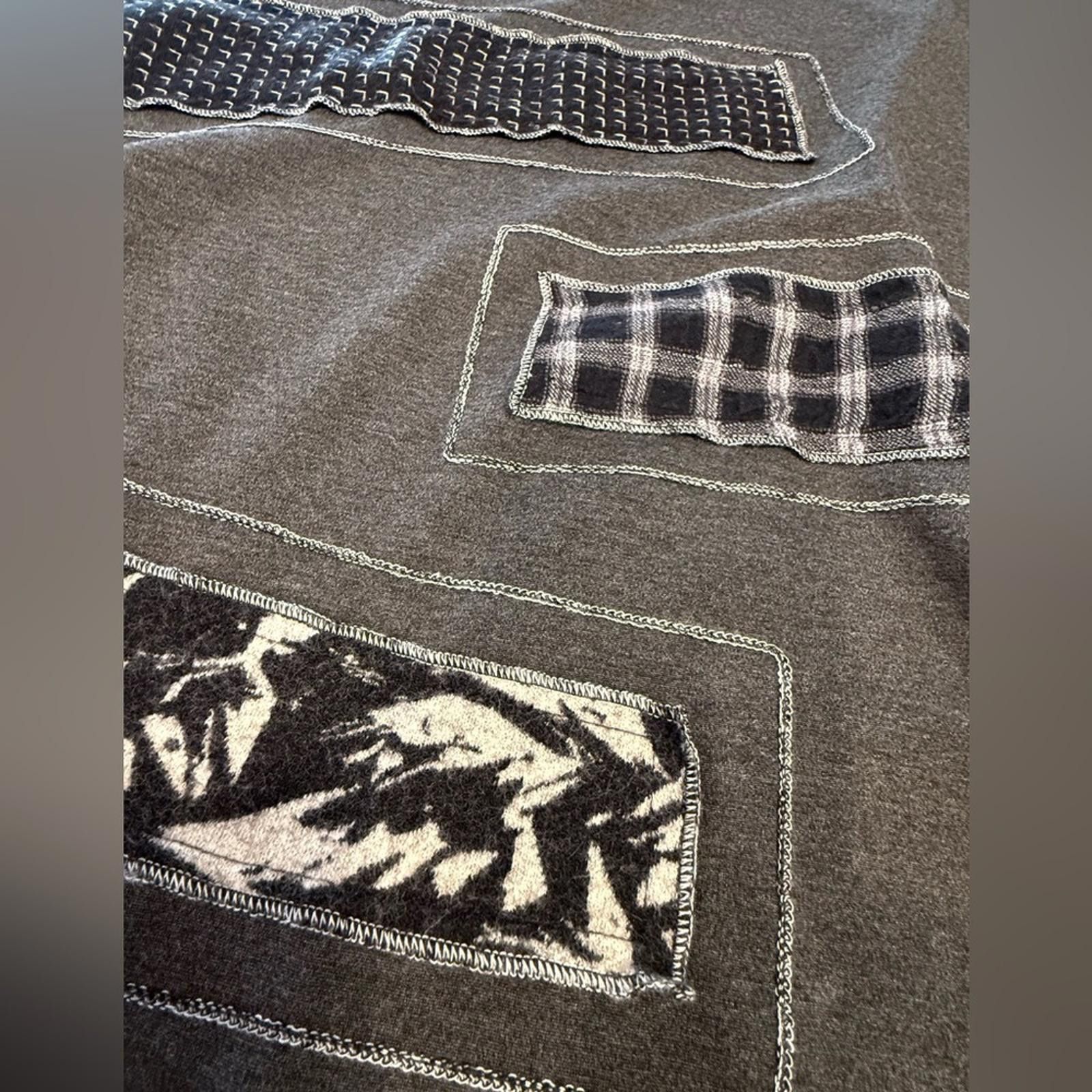 Ximon Lee Xiao gray patchwork chunky sweatshirt sweater SZ LG Size L / US 10 / IT 46 - 4 Thumbnail