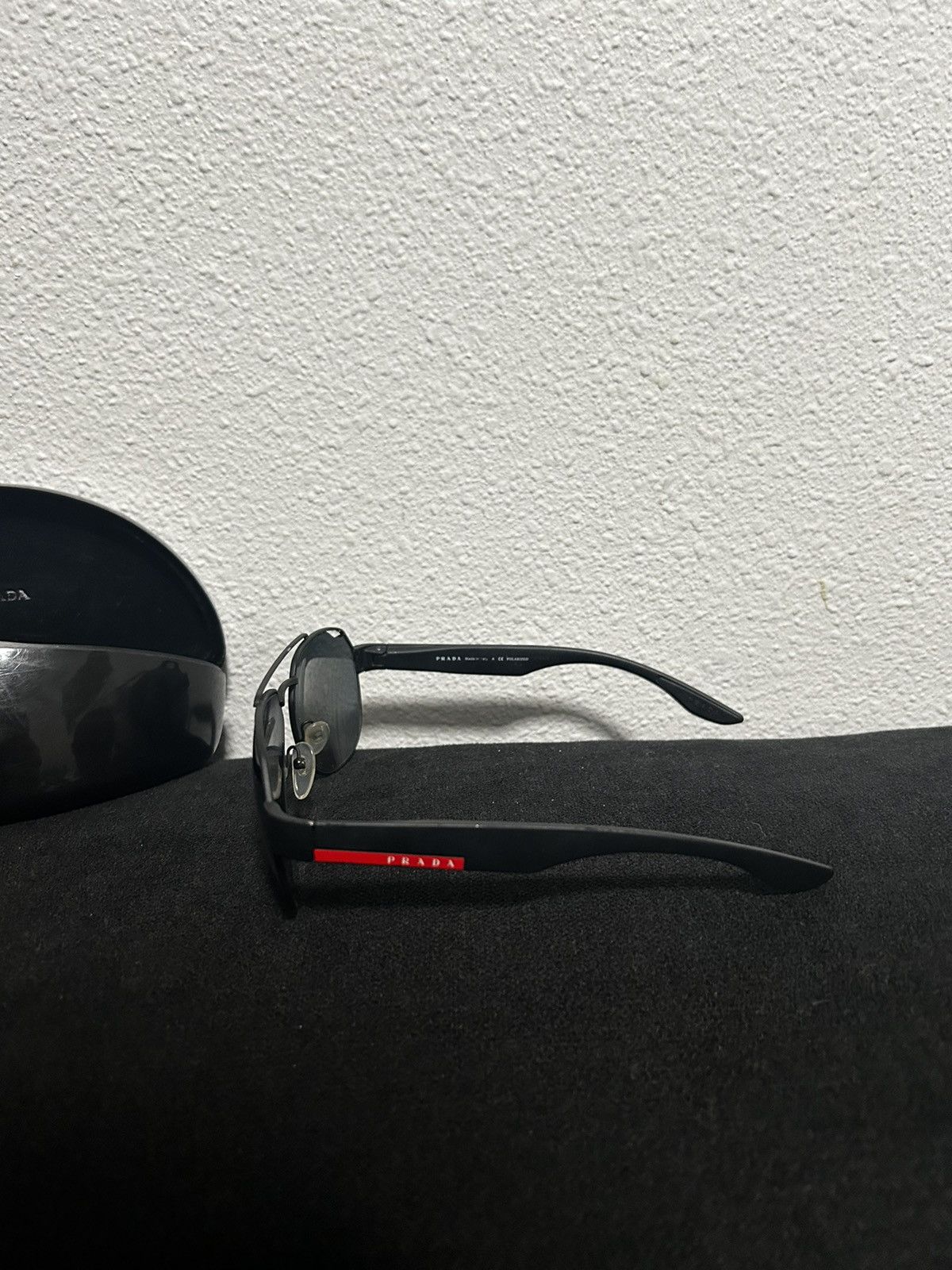 Prada POLARIZED NEW PRADA Linea Rossa Black Grey Sunglasses Size ONE SIZE - 6 Thumbnail