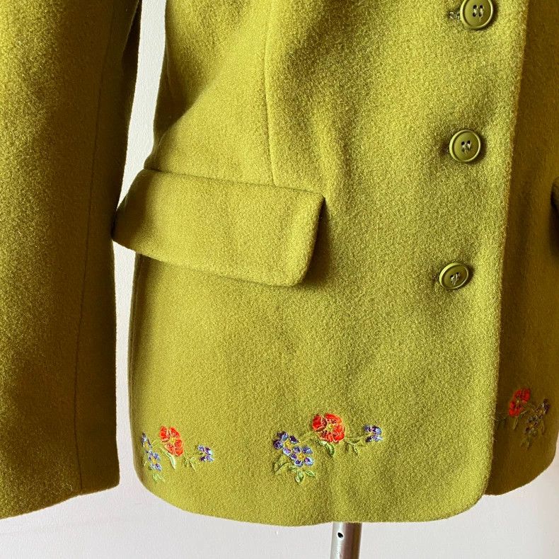 Kenzo KENZO Vintage floral embroidered wool suit jacket coat Size XS / US 0-2 / IT 36-38 - 3 Thumbnail