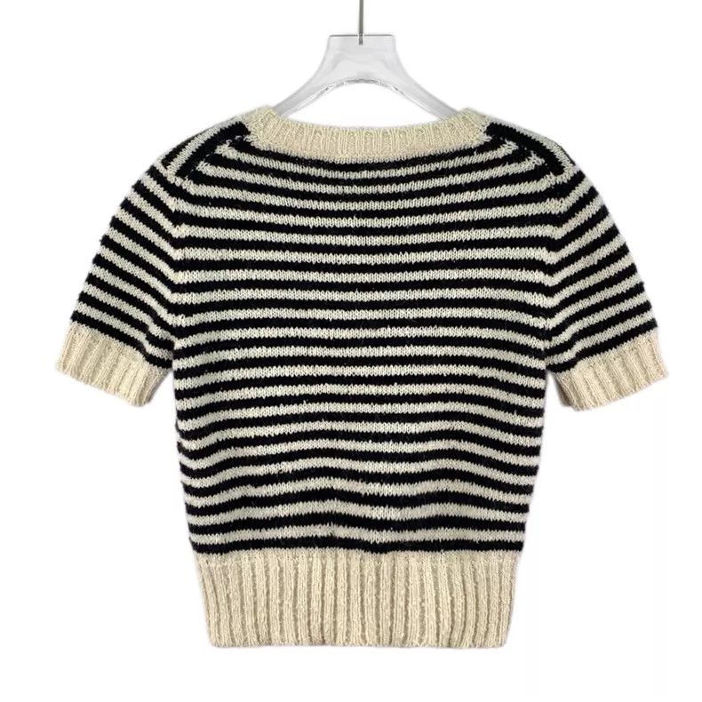 Dior Dior Colour-matched striped five-pointed cotton round-neck Size XS / US 0-2 / IT 36-38 - 2 Thumbnail
