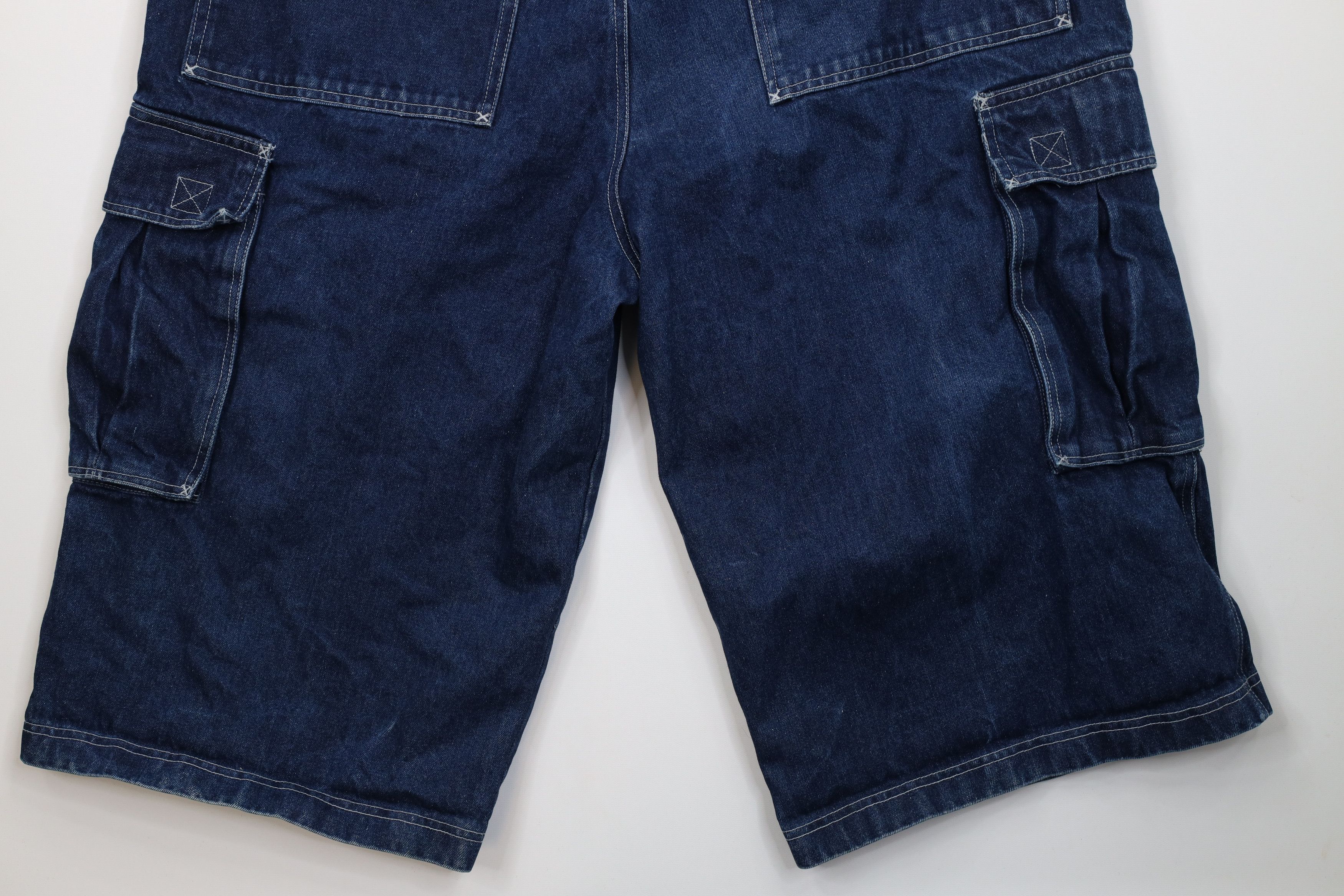 Vintage Vintage 90s Y2K Streetwear Baggy Fit Denim Cargo Shorts Blue Size US 42 / EU 58 - 13 Thumbnail