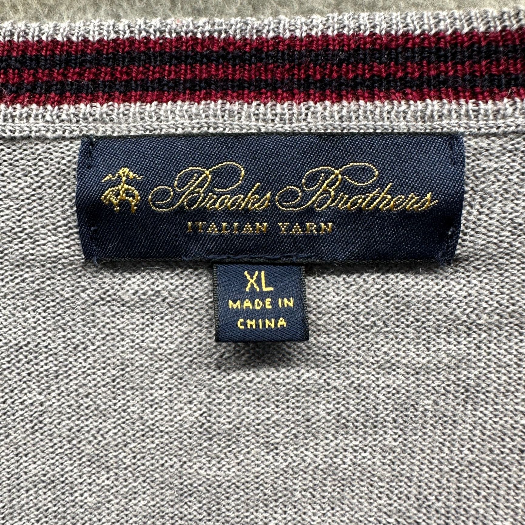 Brooks Brothers Brooks Brothers Sweater Mens XL Gray Wool V-Neck Pullover Knit Classic Preppy Shirt? Size US XL / EU 56 / 4 - 4 Thumbnail