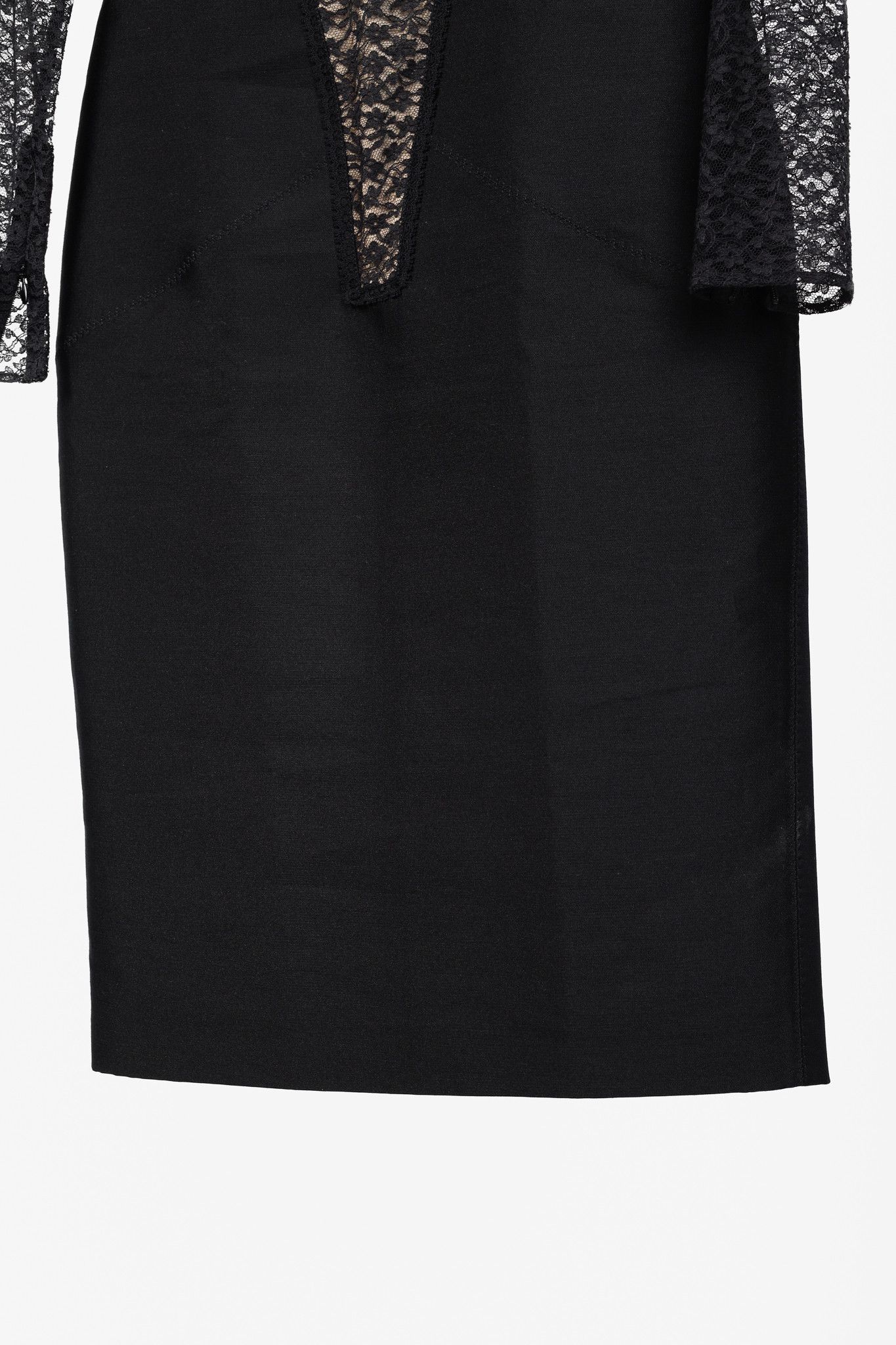 Stella McCartney Stella McCartney Black Lace-Trim Long-Sleeve Bodycon Dress Size M / US 6-8 / IT 42-44 - 7 Thumbnail
