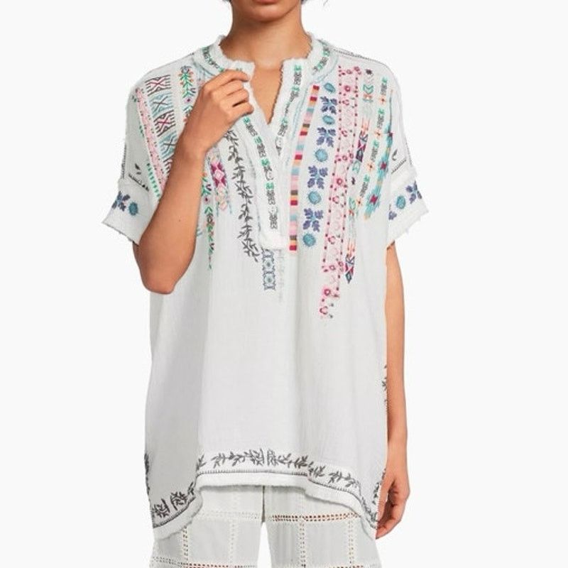 Johnny Was Johnny Was Radlie Blouse Embroidered Natural SMALL NWT Size S / US 4 / IT 40 - 15 Thumbnail