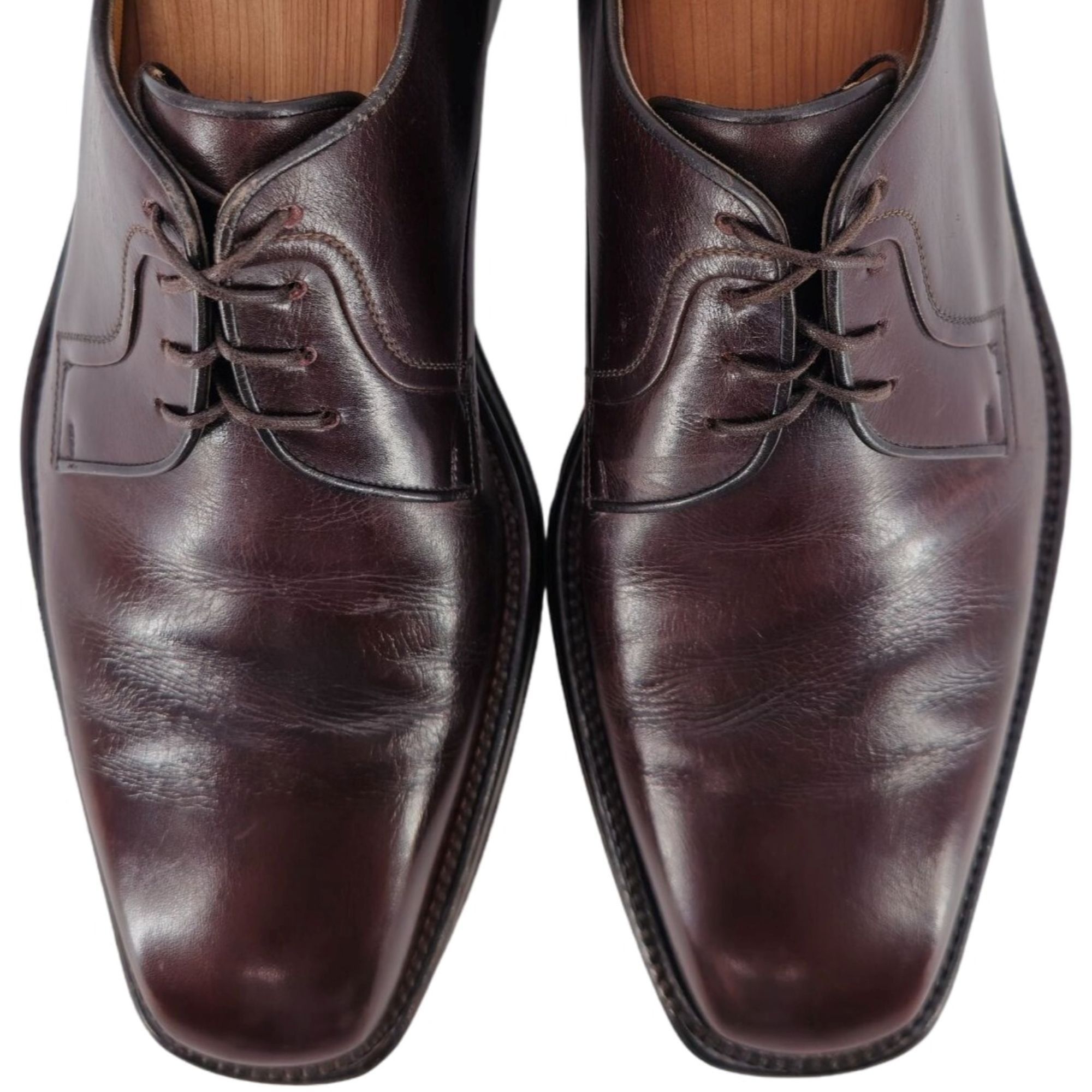 Testoni A. Testoni Italy Mens 8.5 Brown Leather Dress Shoes Oxfords Size US 8.5 / EU 41-42 - 2 Thumbnail