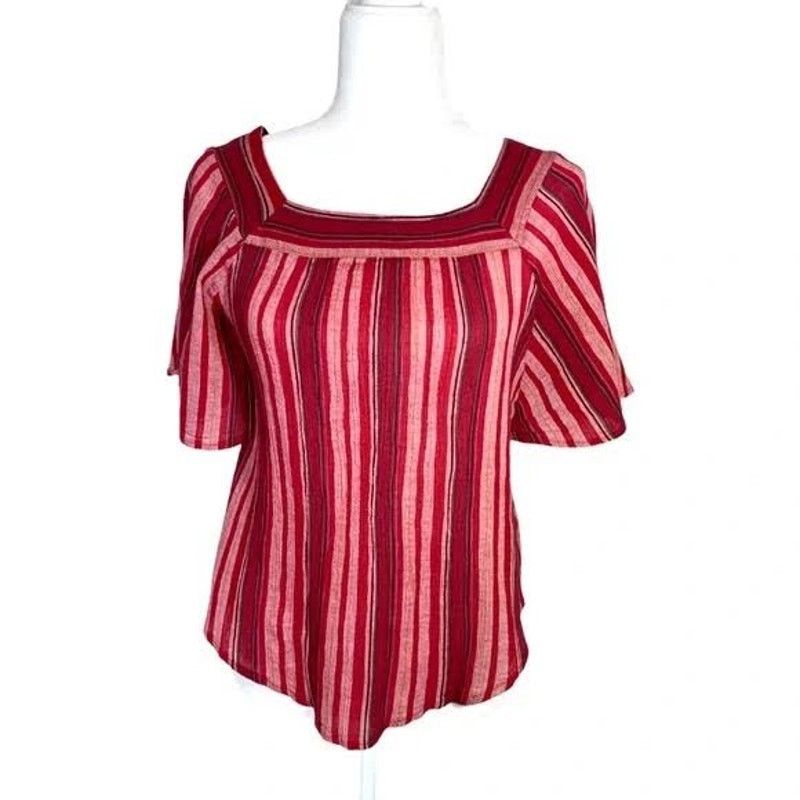 Target Basics Universal Thread | Women's Boho Square Neck Stripe Top | Med Size M / US 6-8 / IT 42-44 - 7 Thumbnail
