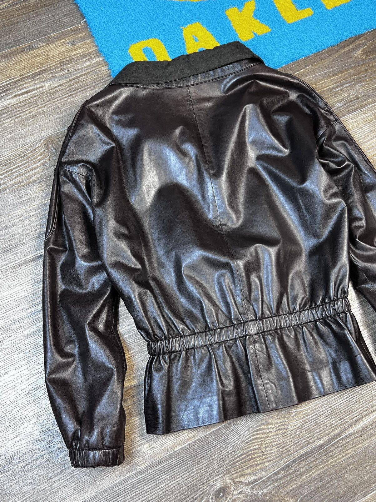 Yves Saint Laurent Yves Saint Laurent Rive Gauche Brown Leather Jacket Size XS / US 0-2 / IT 36-38 - 19 Thumbnail