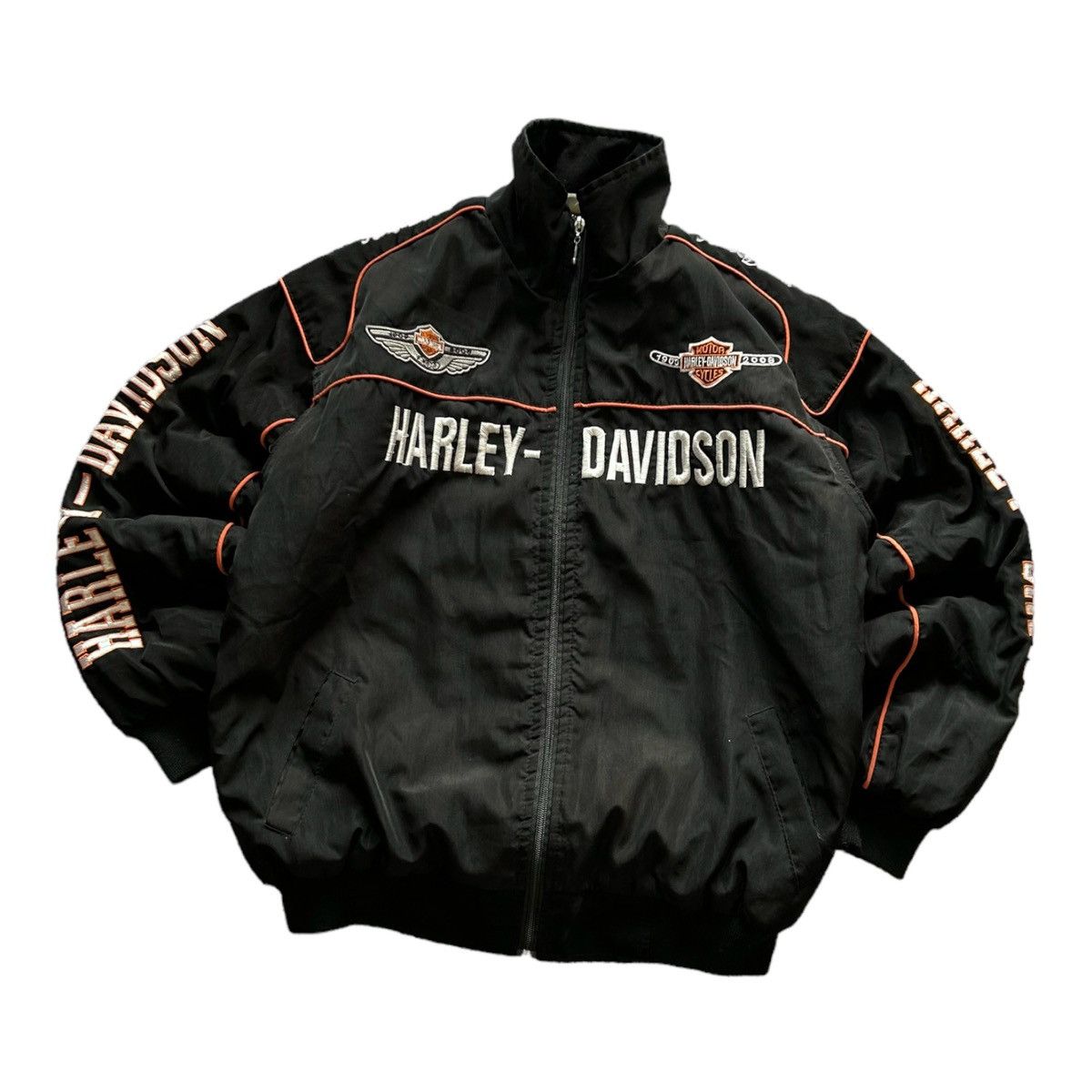 Harley Davidson × Vintage Vintage Harley Davidson Racing Jacket Bomber Moto Bike Size US M / EU 48-50 / 2 - 1 Thumbnail