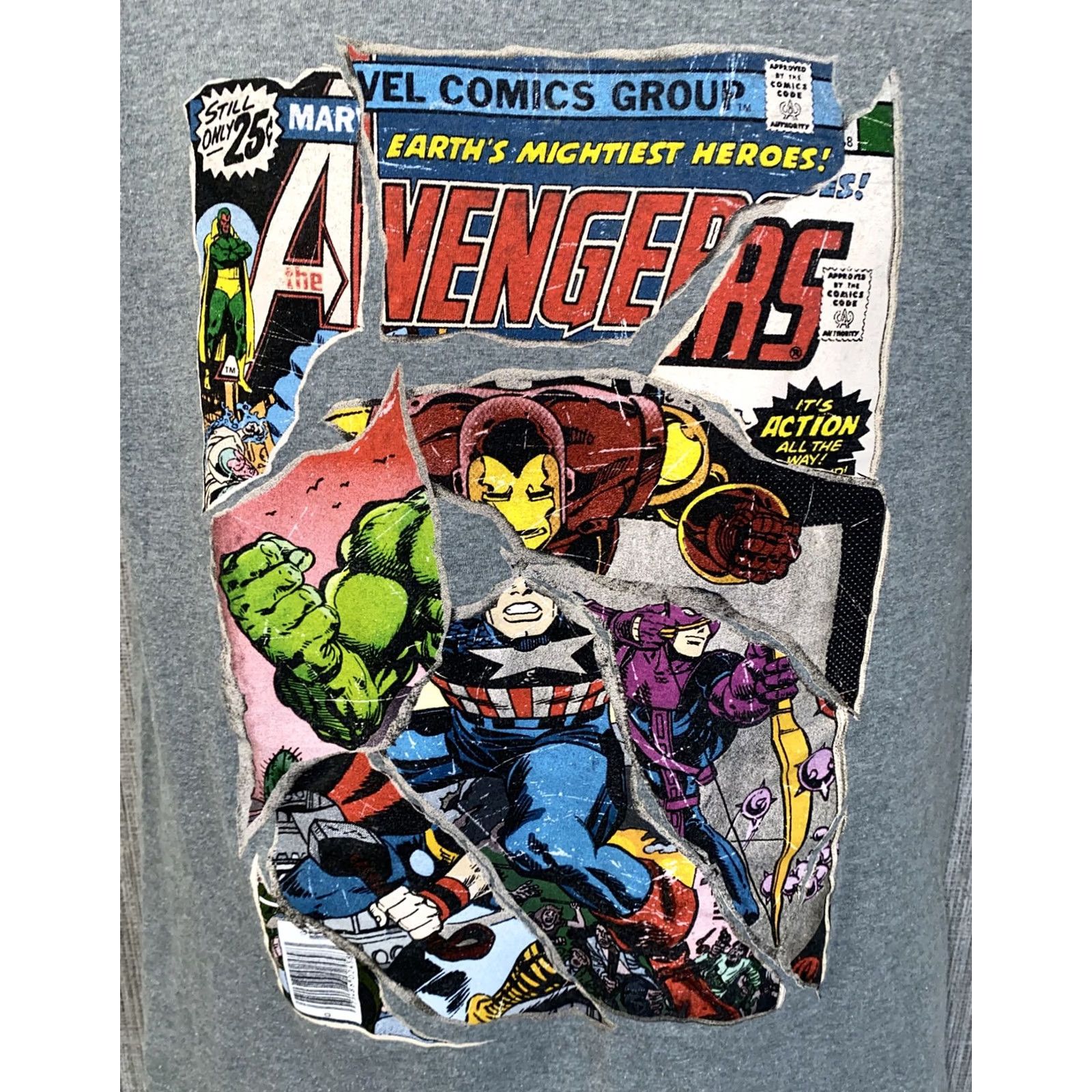 Vintage Marvel Avengers Shirt Mens M Gray Short Sleeve Superhero T-Shirt Size US M / EU 48-50 / 2 - 2 Thumbnail
