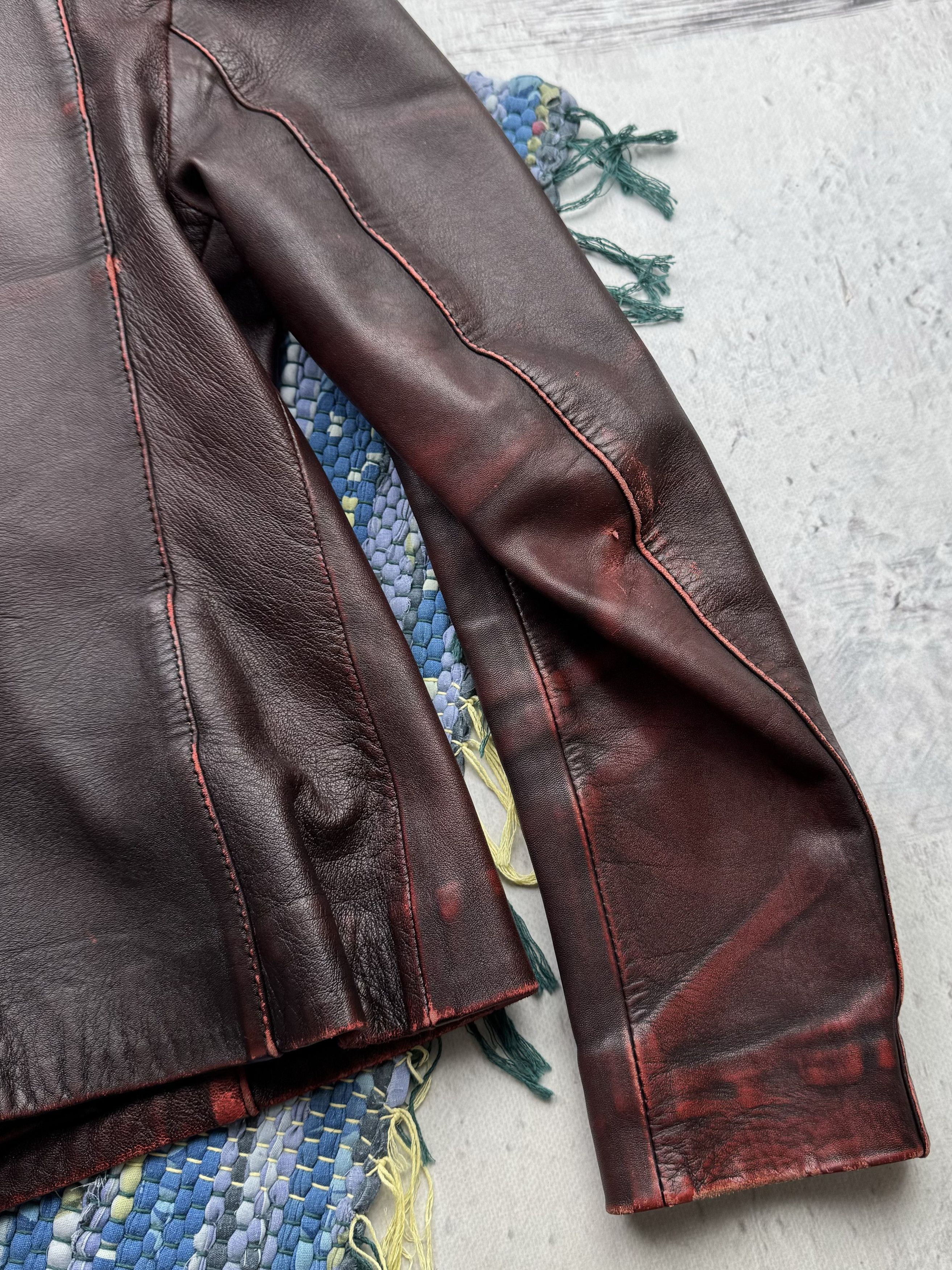 Vintage Vintage Faded Leather Jacket A89D15(467) Size S / US 4 / IT 40 - 12 Thumbnail