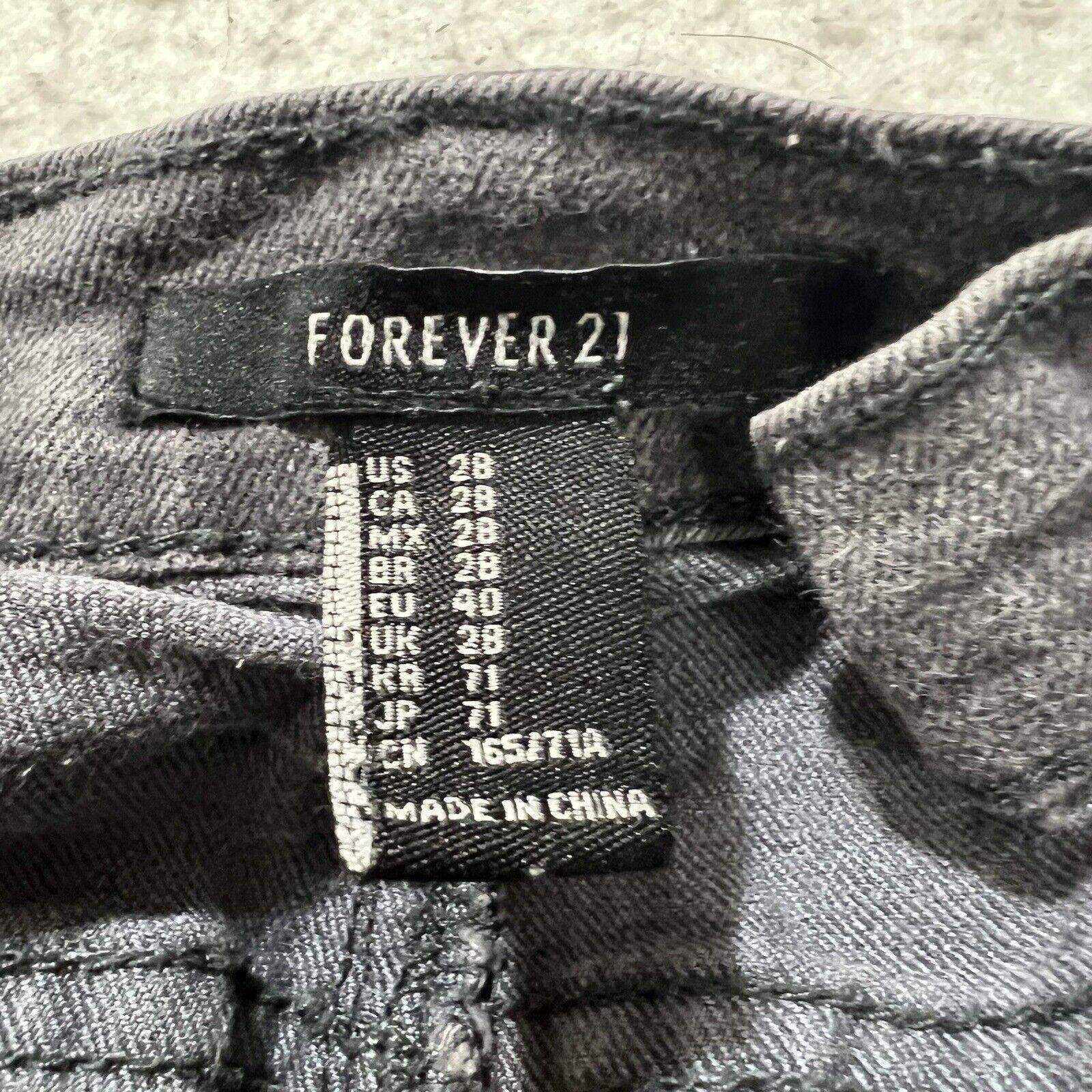 Forever 21 Forever21 28x27 Skinny Leg Gray Stretch Denim Low Rise Jeans Size 28" / US 6 / IT 42 - 4 Thumbnail