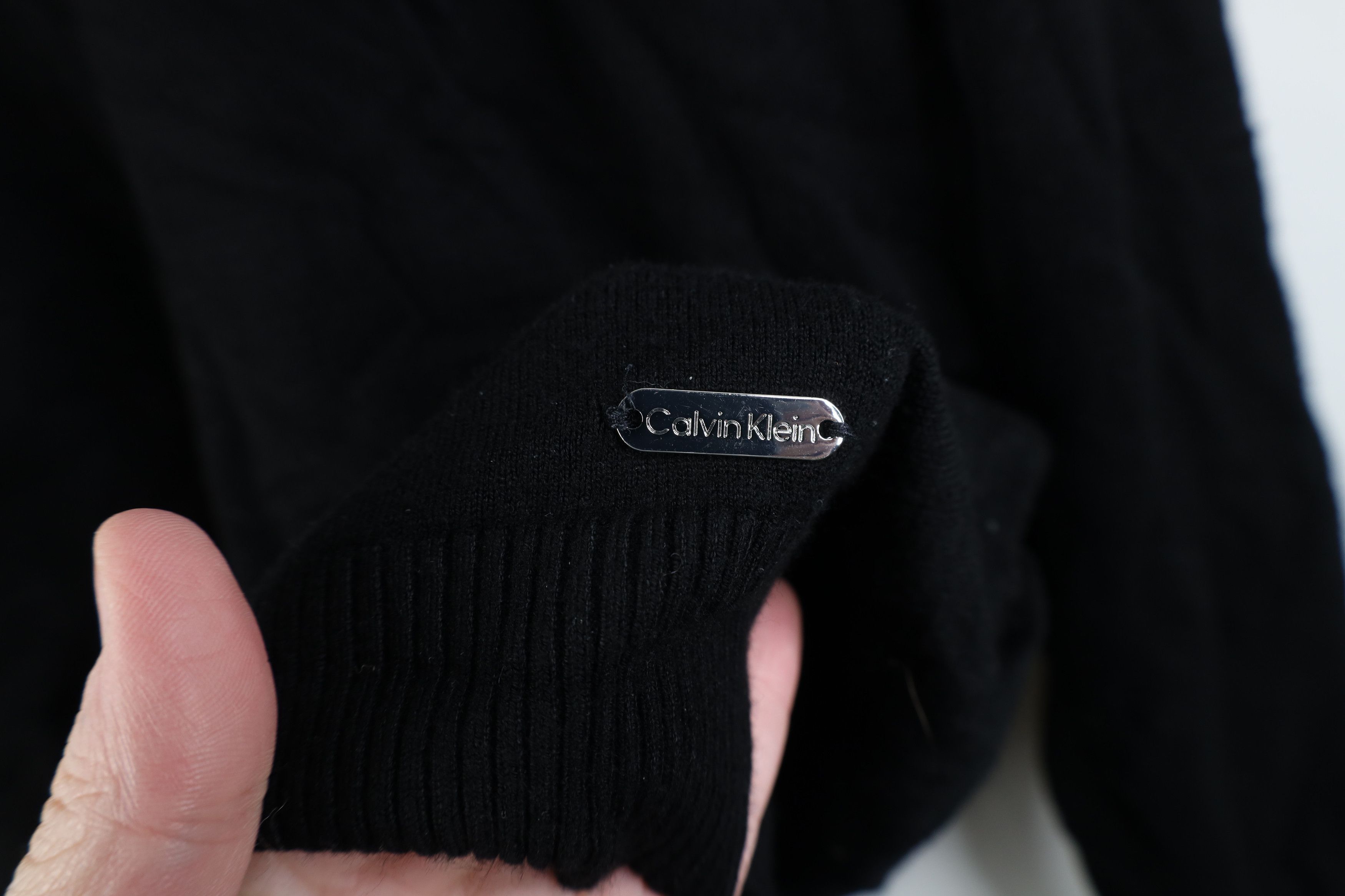 Calvin Klein Vintage 90s Y2K Calvin Klein Knit Turtleneck Sweater Black Size XL / US 12-14 / IT 48-50 - 4 Thumbnail