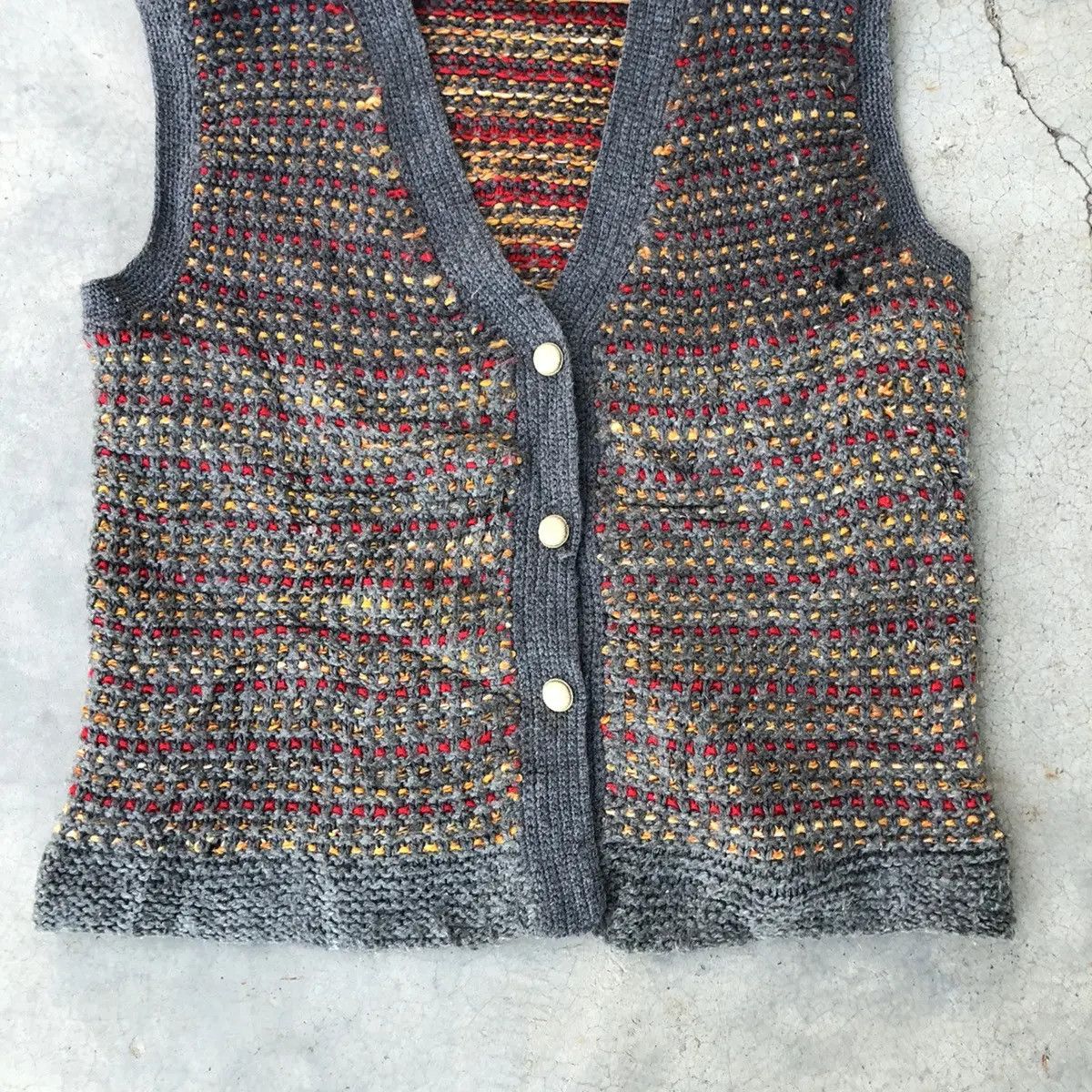 Homespun Knitwear × Japanese Brand Vintage Knitted V-Neck Sweater Cardigan Vest Size US XL / EU 56 / 4 - 4 Thumbnail