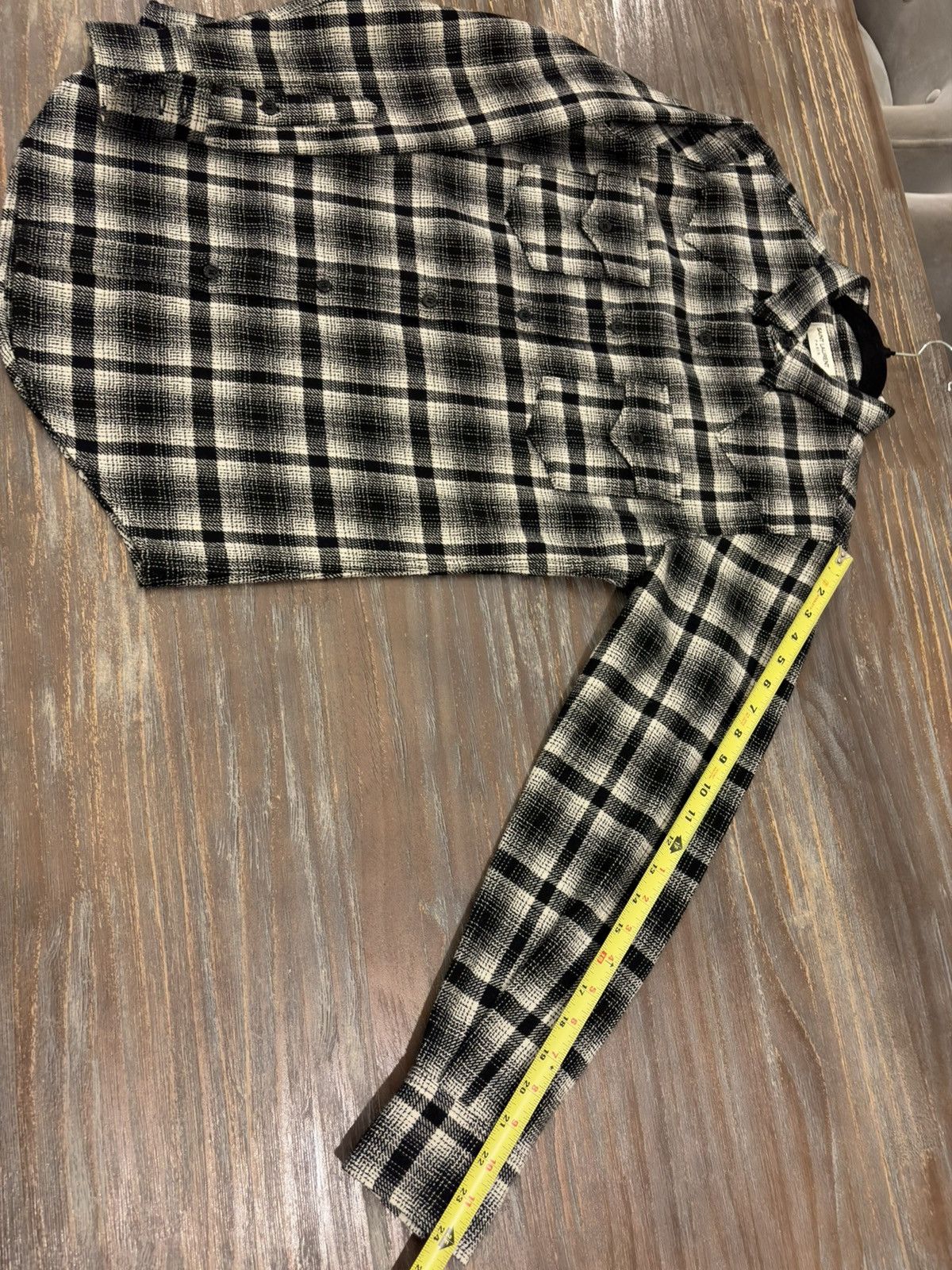 Hedi Slimane × Saint Laurent Paris 16FW Black x White Checked Wool Flannel Shirt sz S Size US S / EU 44-46 / 1 - 13 Thumbnail