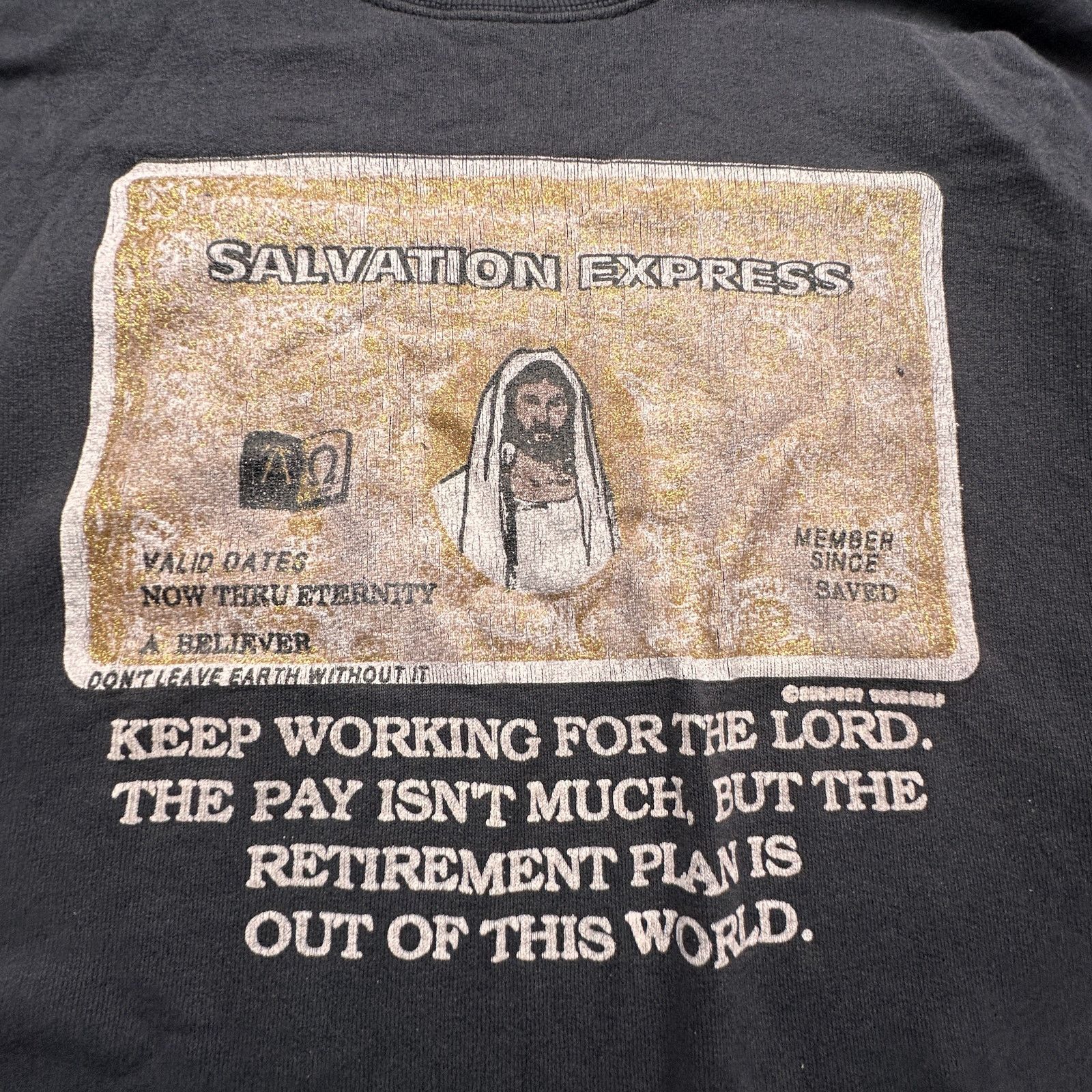TEE JAYS Vintage 80s 90s Salvation Express Jesus Sweatshirt Men XL Size US XL / EU 56 / 4 - 8 Thumbnail