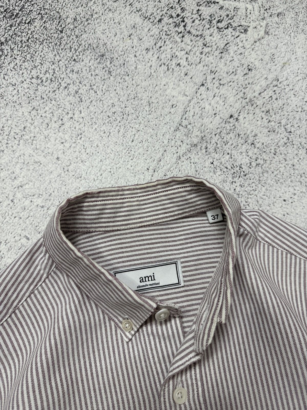 AMI AMI Alexandre Mattiussi Striped Button Up Longsleeve Shirt Size US S / EU 44-46 / 1 - 6 Thumbnail
