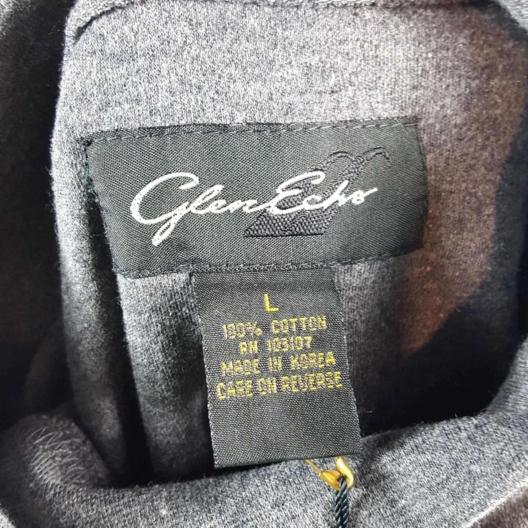 Vintage VINTAGE Glen Echo Gray Knit Mock Neck T-Shirt Men L Long Sleeve Casual Dress Golf Shirt Size 42R - 5 Thumbnail