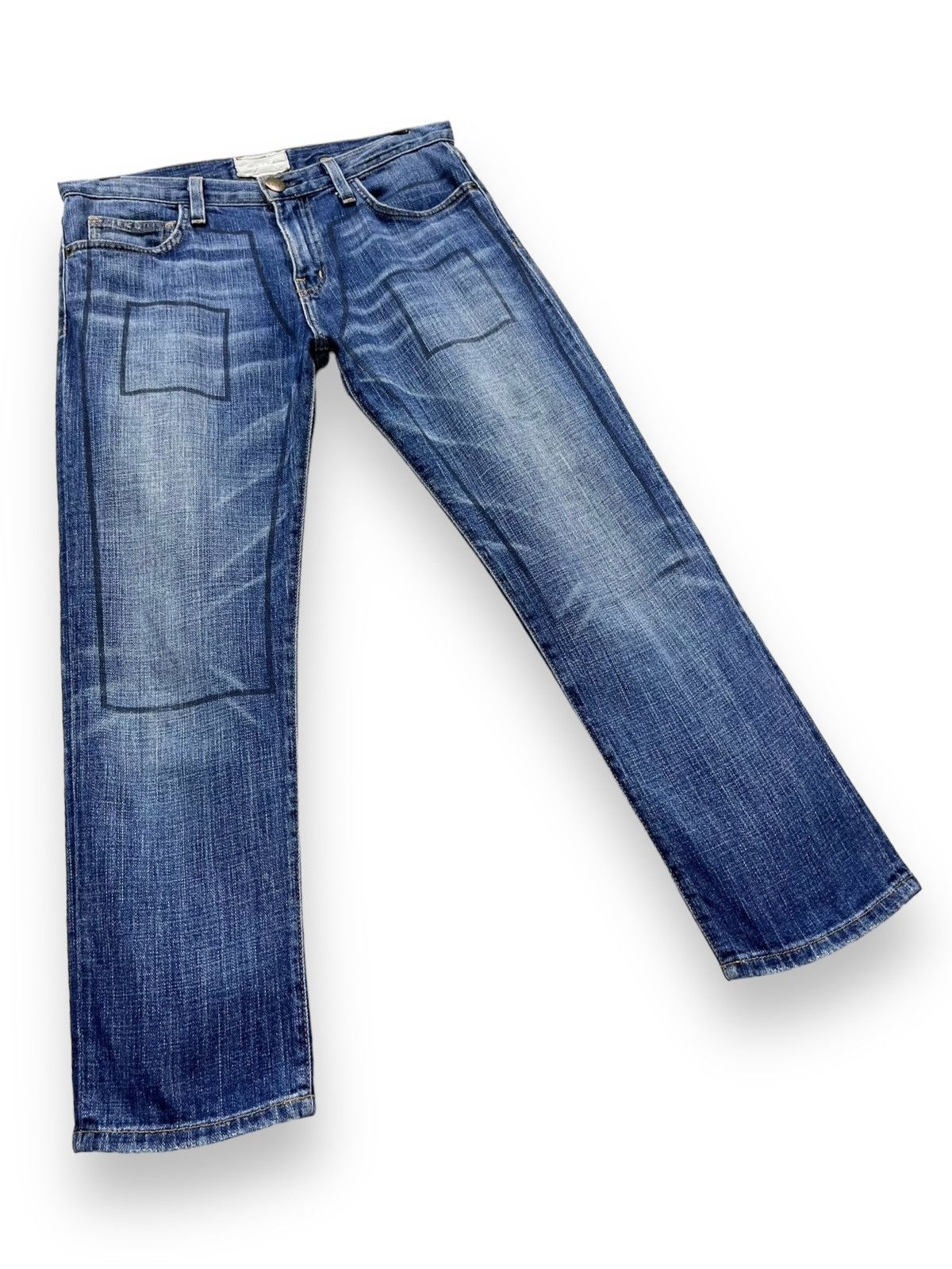 Current/Elliot 🔥Vtg MARNI CURRENT/ELLIOT LOVED W/LINE PRINT Cropped Jeans Size US 30 / EU 46 - 6 Thumbnail