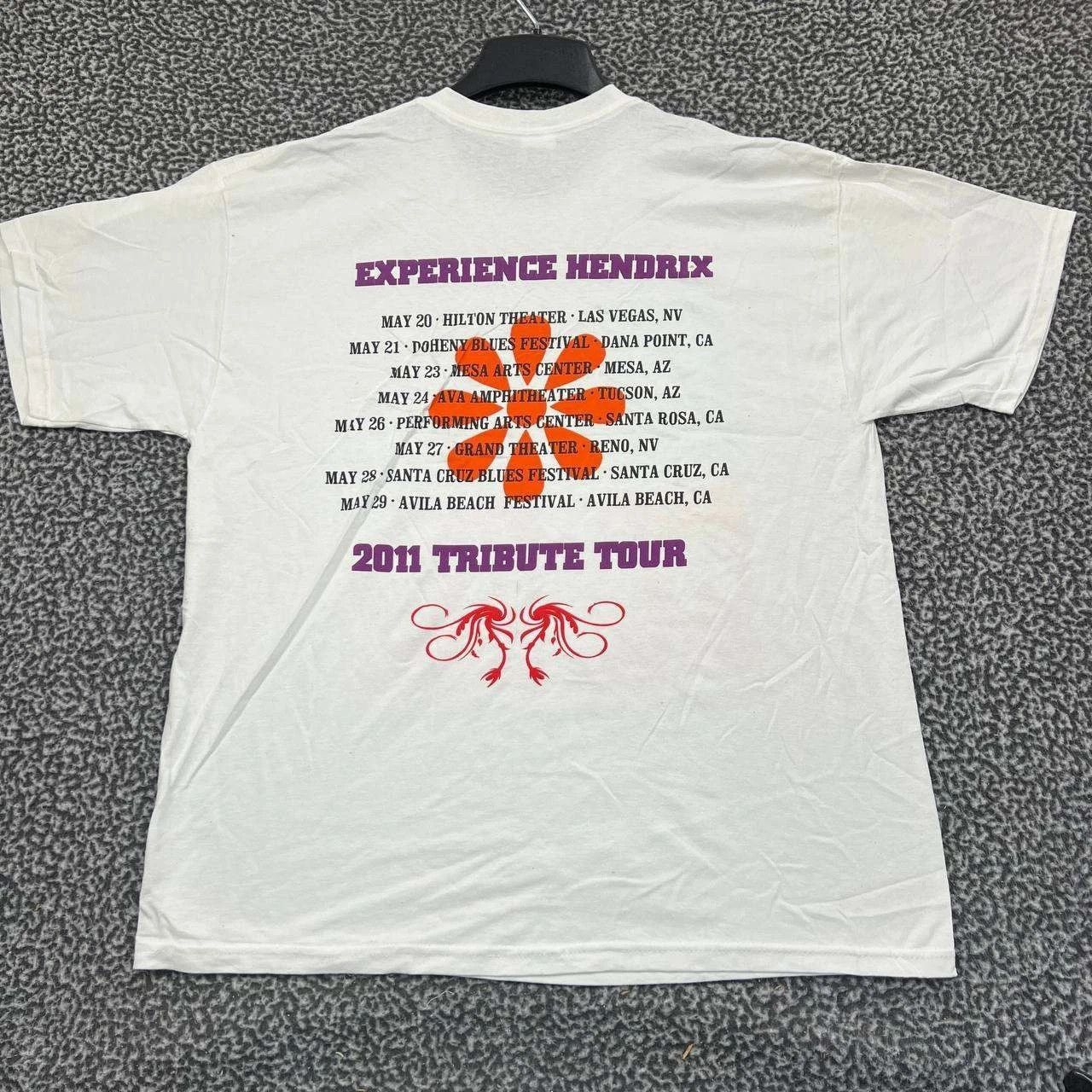 Gildan Vintage Experience Jimi Hendrix Shirt Men XL White Gildan Size US XL / EU 56 / 4 - 2 Thumbnail