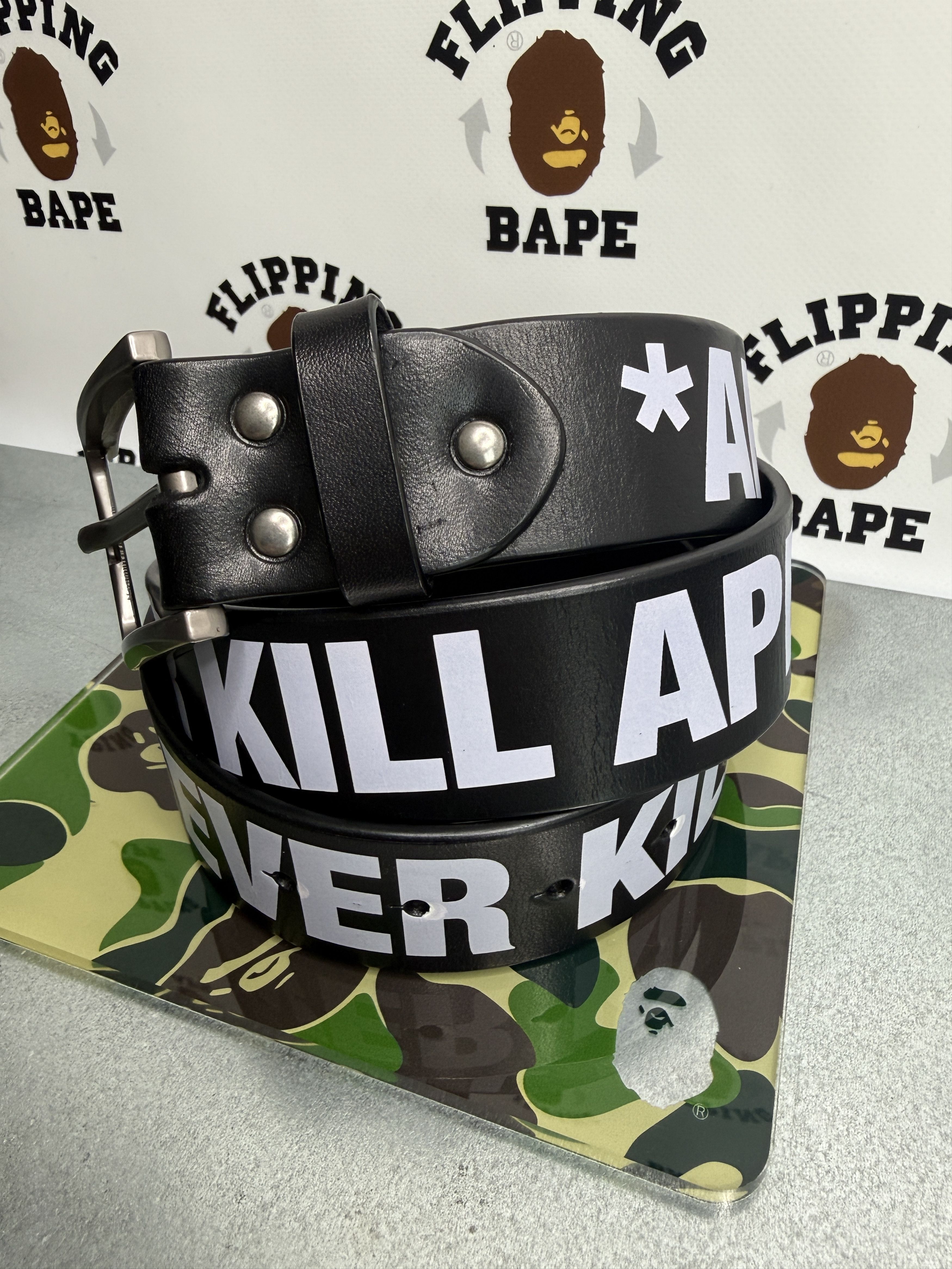 Bape BAPE A BATHING APE LEATHER BELT (L/36) Size 36 - 1 Thumbnail