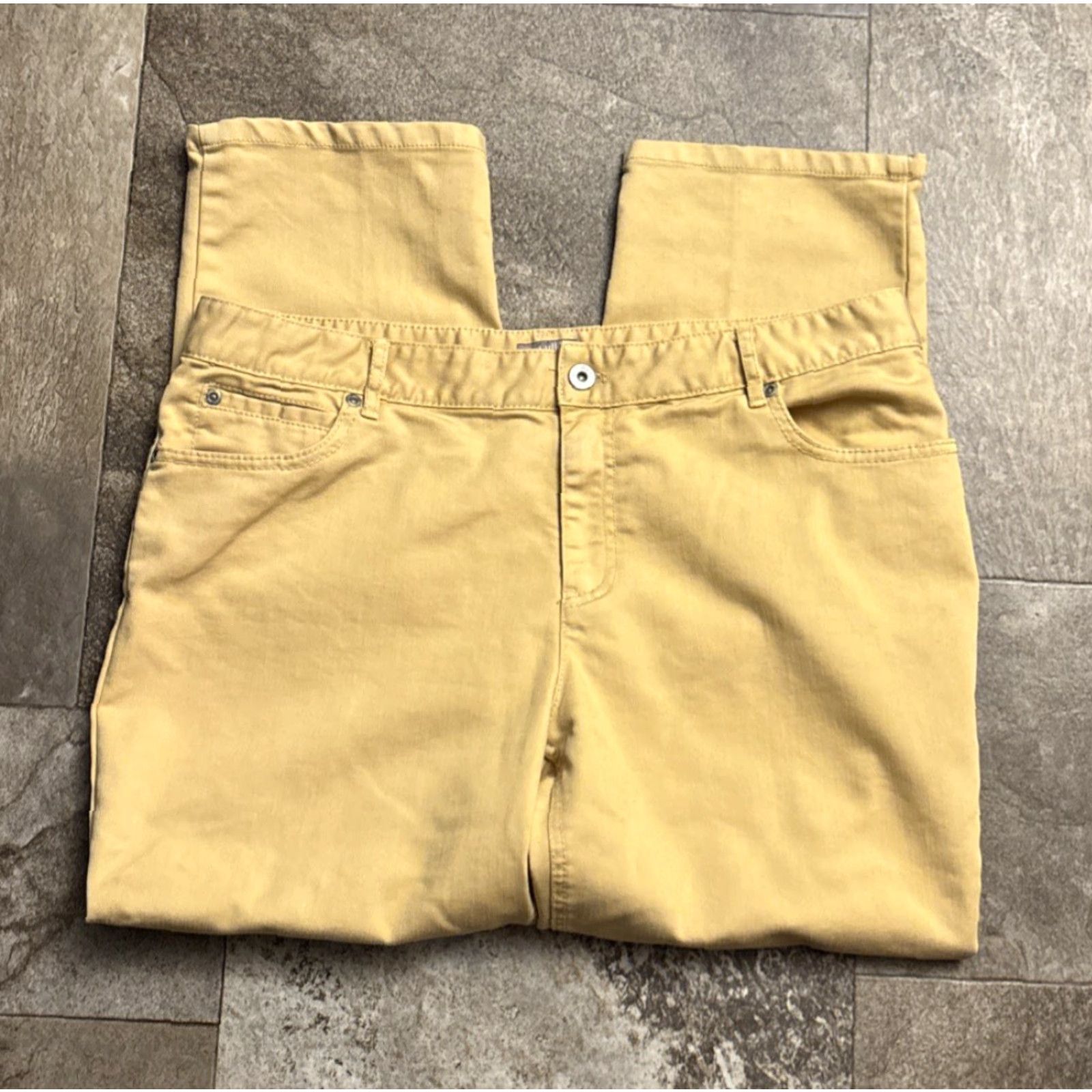 J. Jill J. Jill Pants Cropped Straight Leg Yellow 34x24.5 Regular Size 12 Vintage No EUC Stretch Pockets Cotton Denim Size 34" / US 12 / IT 48 - 2 Thumbnail