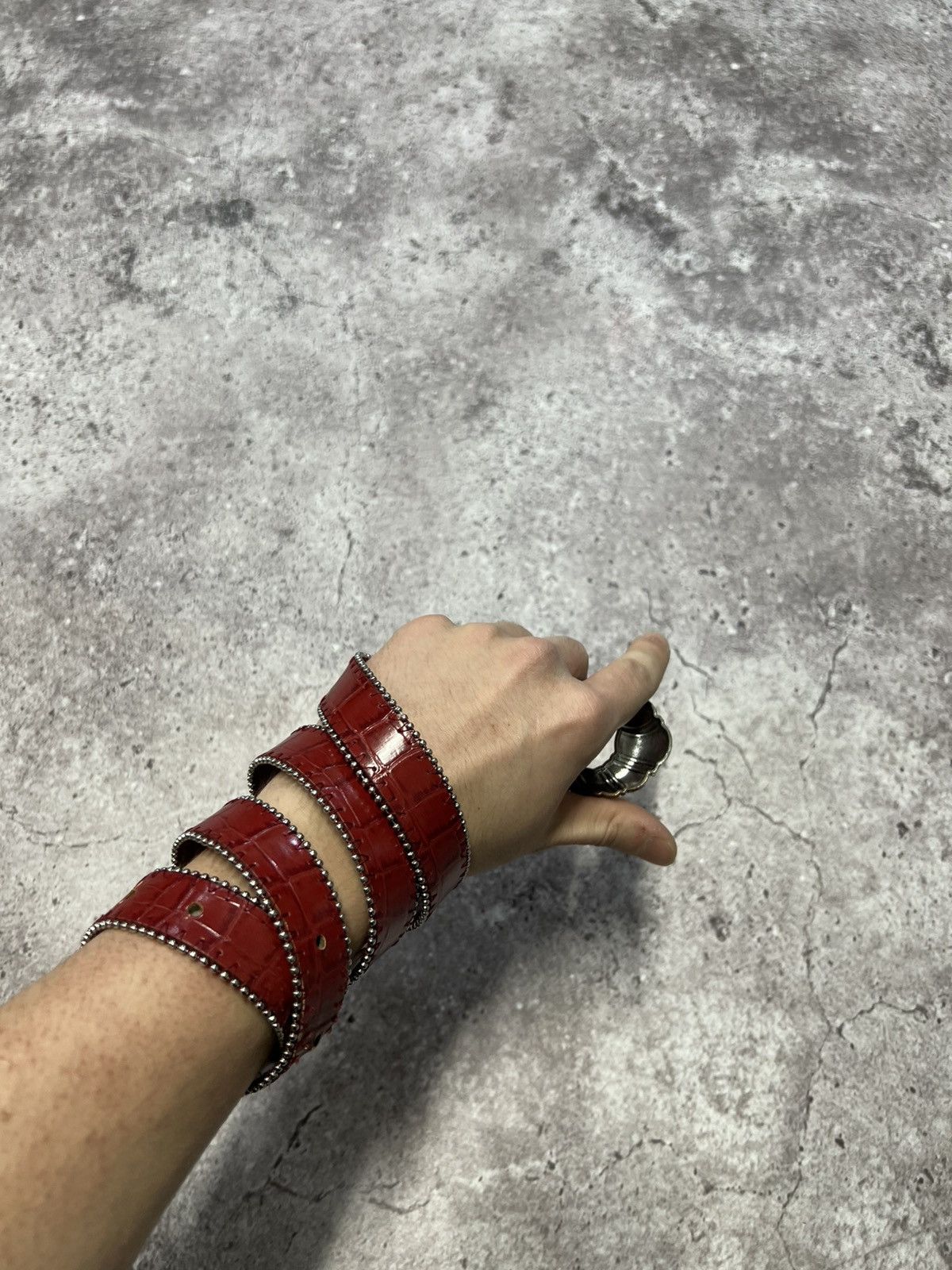 Japanese Brand 00’S NUMBER NINE STYLE JAPAN COWBOY Y2K RED BELT ARCHIVE Size ONE SIZE - 2 Thumbnail