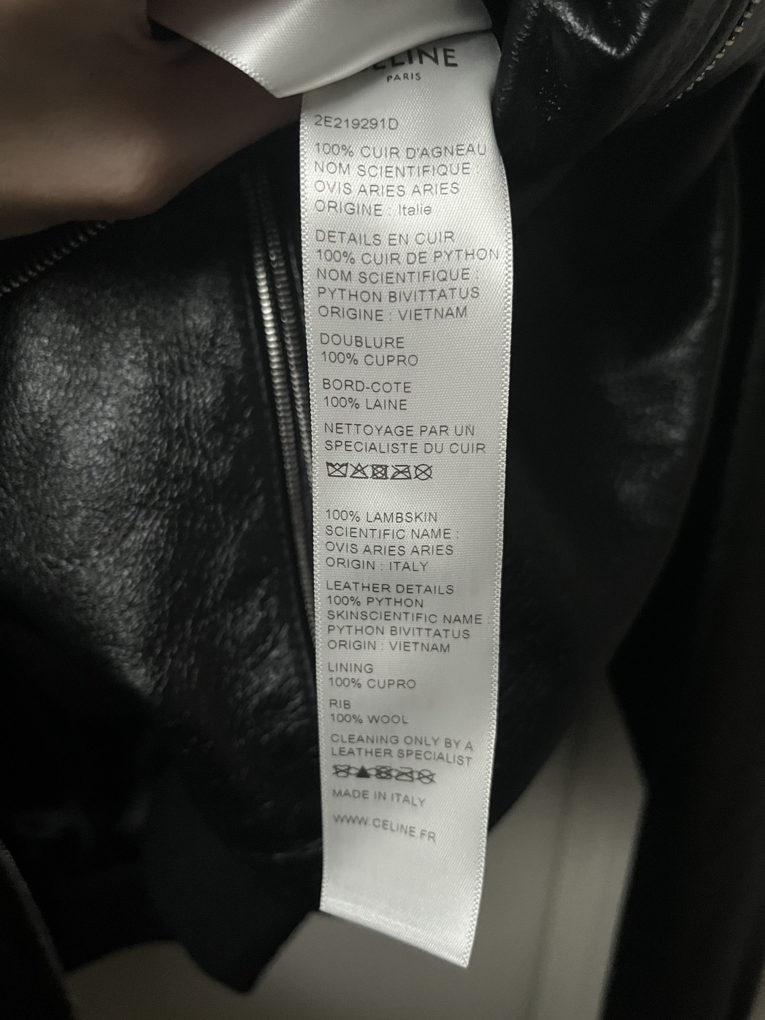 Celine × Hedi Slimane × Saint Laurent Paris Celine By HEDI SLIMANE SS19 Leather Jacket With Python Trims Size US S / EU 44-46 / 1 - 5 Thumbnail