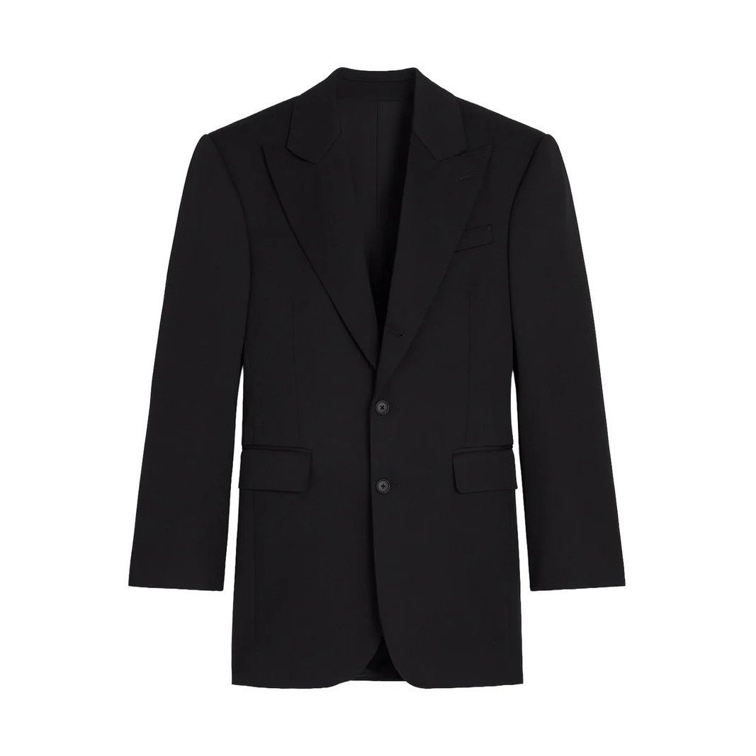 Celine CELINE $3450 Black Colonne Wool Jacket New & Authentic (Wome Size S / US 4 / IT 40 - 1 Thumbnail