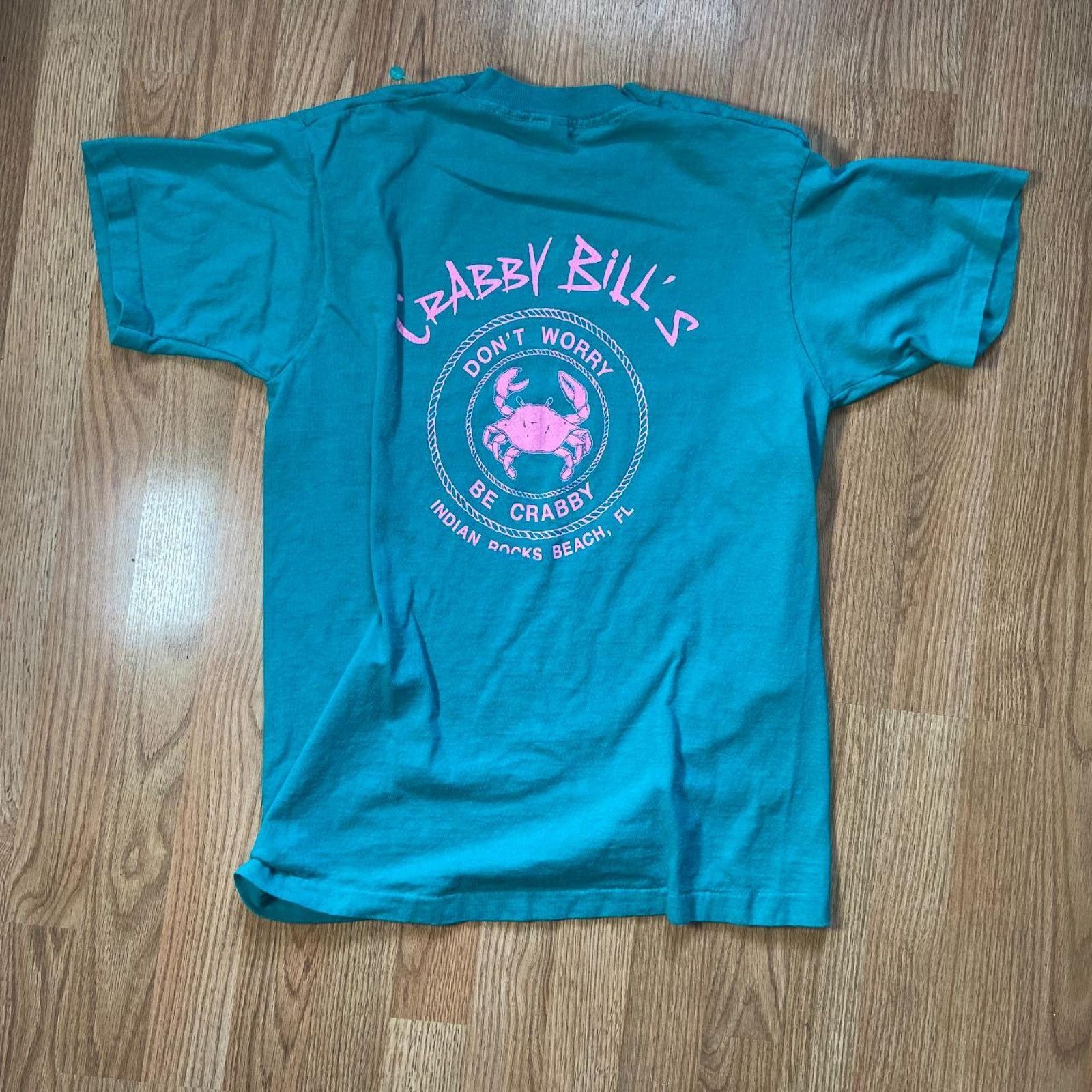 Fruit Of The Loom 90s teal crabby bills tee Size US M / EU 48-50 / 2 - 5 Thumbnail
