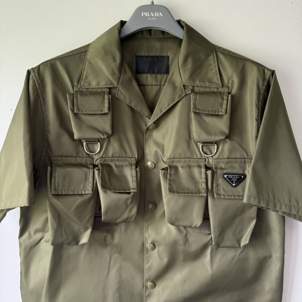 Prada Prada SS2024 Re-Nylon Short-Sleeved Cargo Safari Shirt Size US M / EU 48-50 / 2 - 2 Thumbnail